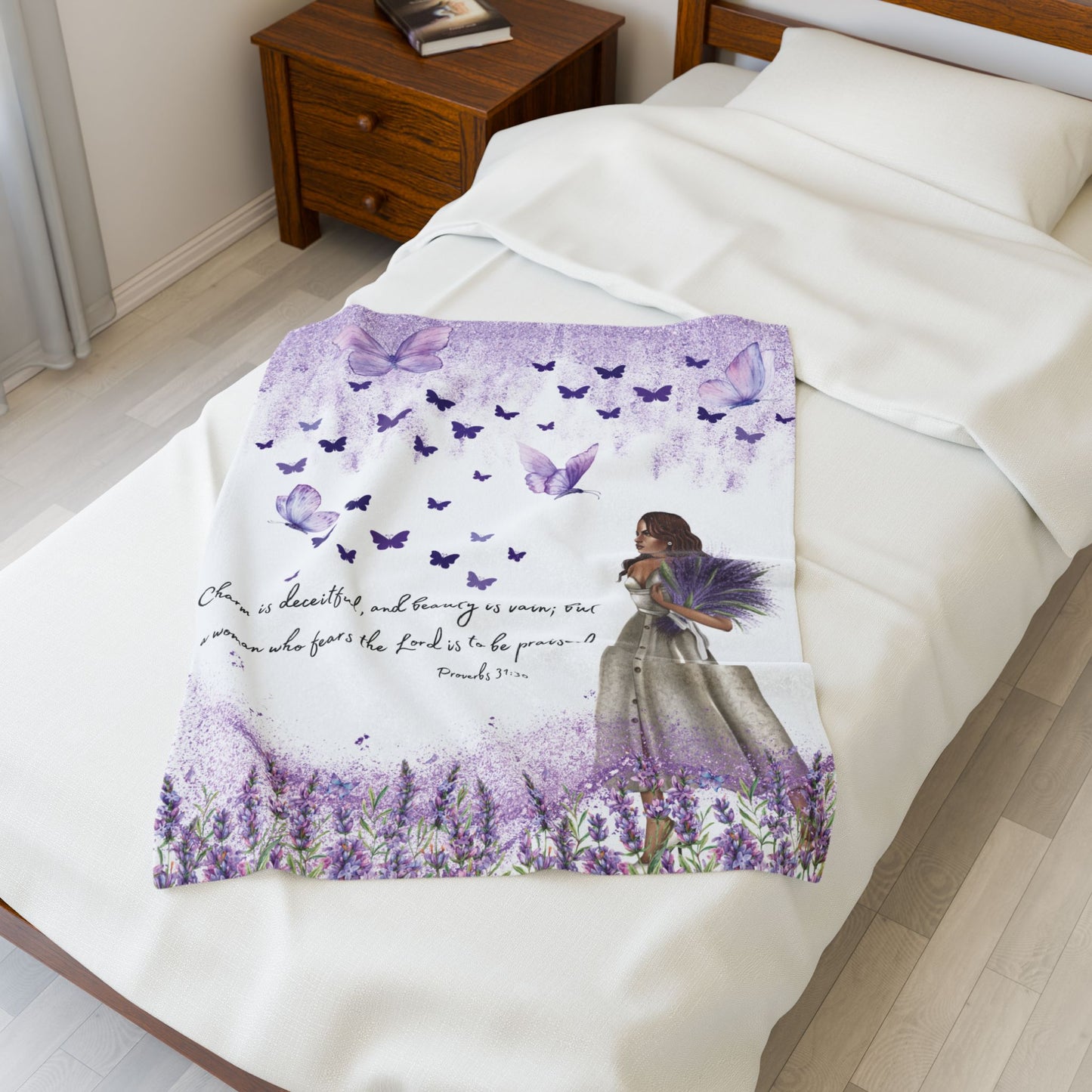 Proverbs 31:30 Velveteen Plush Blanket