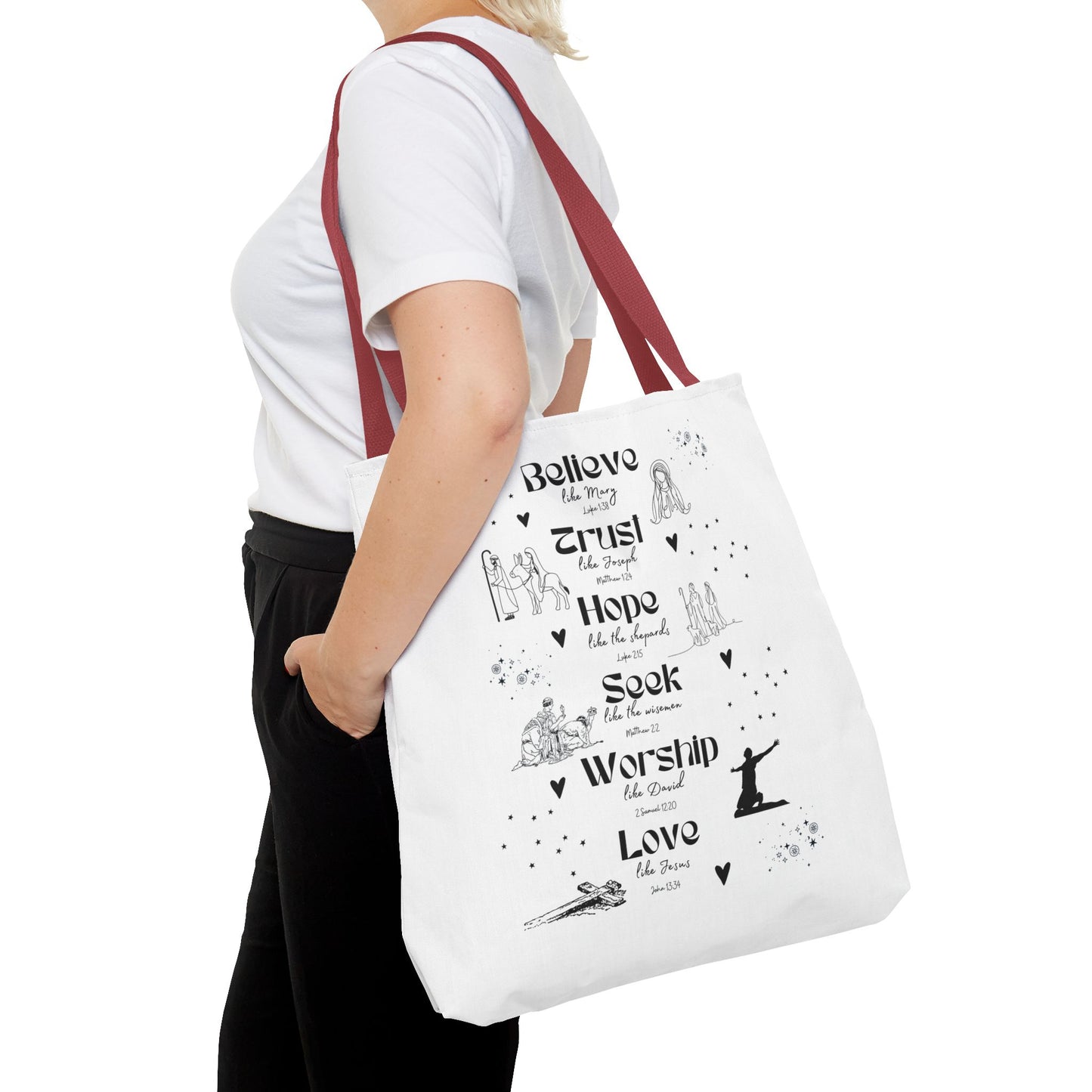 Believe like Mary Tote Bag