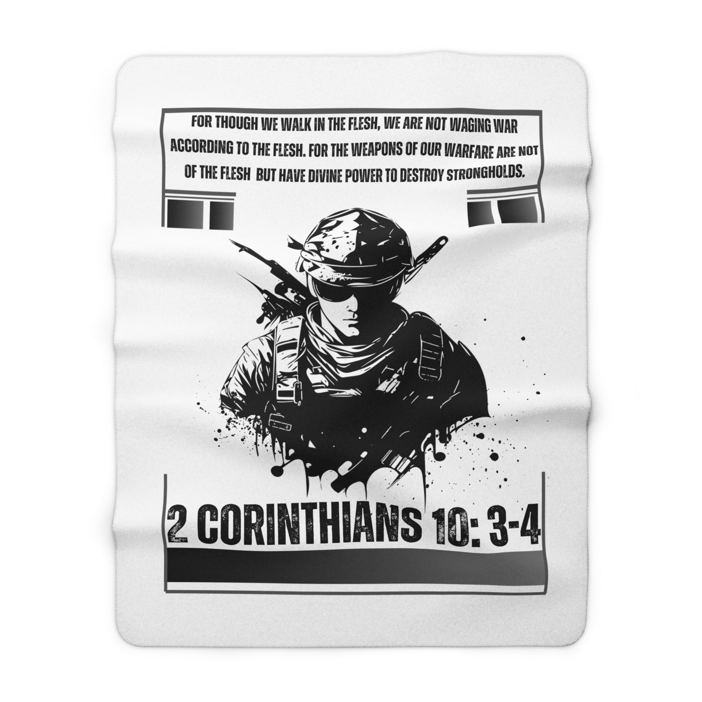 2 Corinthians 10:3-4 Sherpa Fleece Blanket