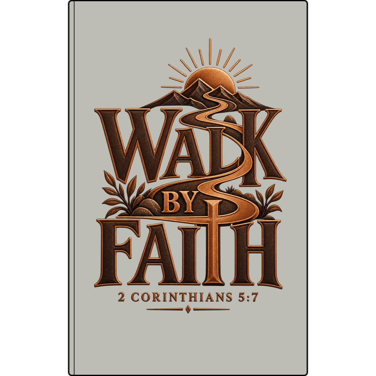 Engraved Vegan Leather Journal — "Walk by Faith" (2 Corinthians 5:7)