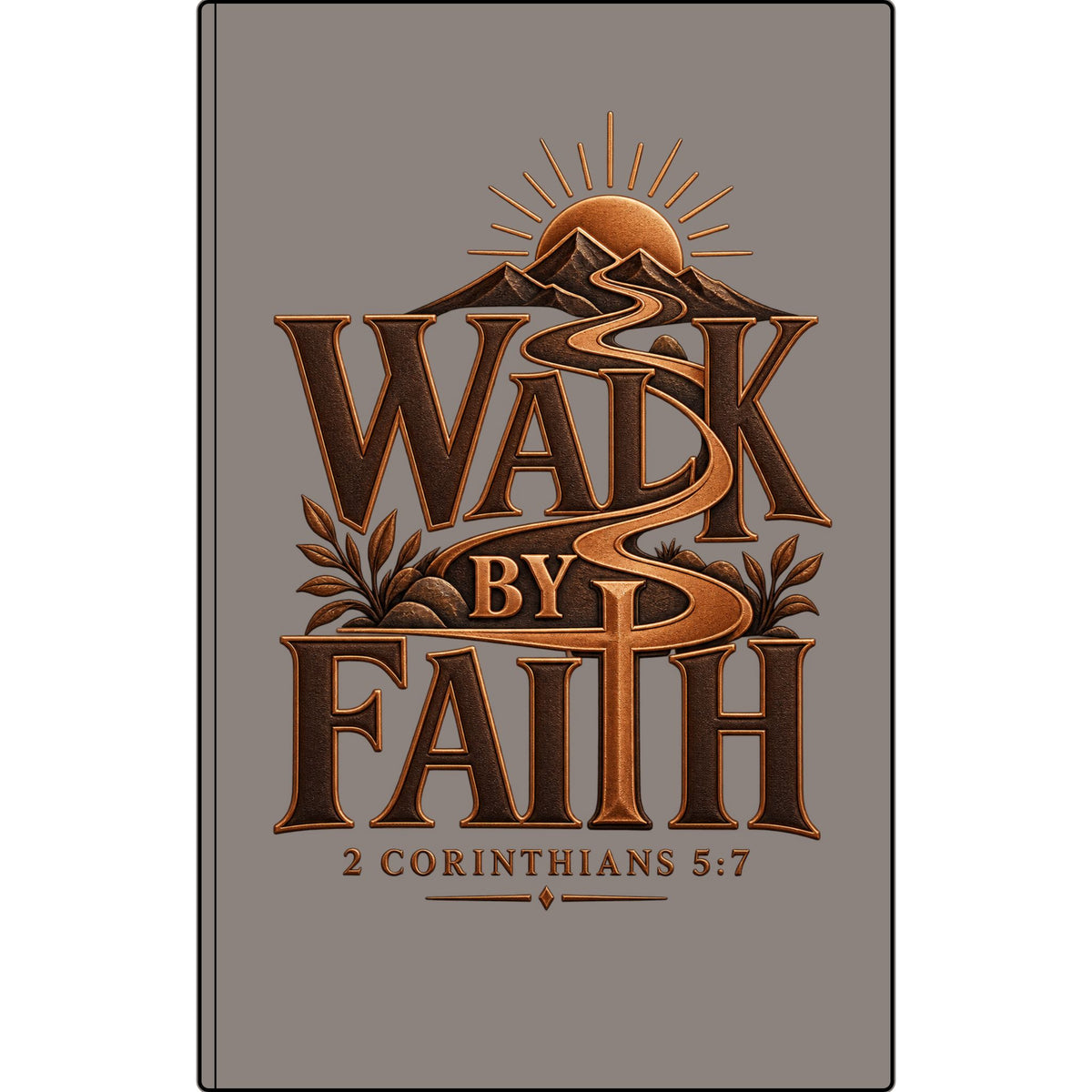 Engraved Vegan Leather Journal — "Walk by Faith" (2 Corinthians 5:7)