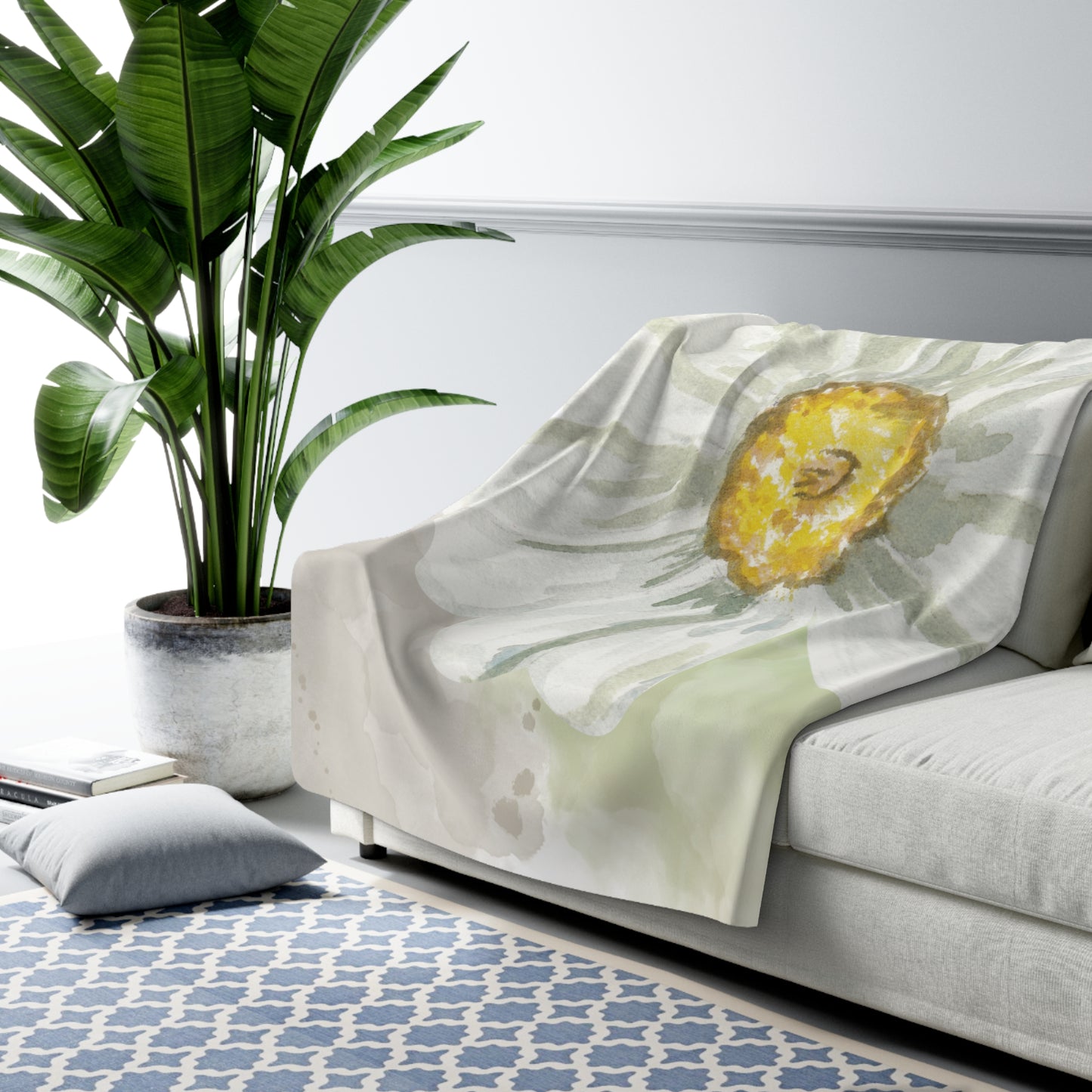Daisy Sherpa Fleece Blanket