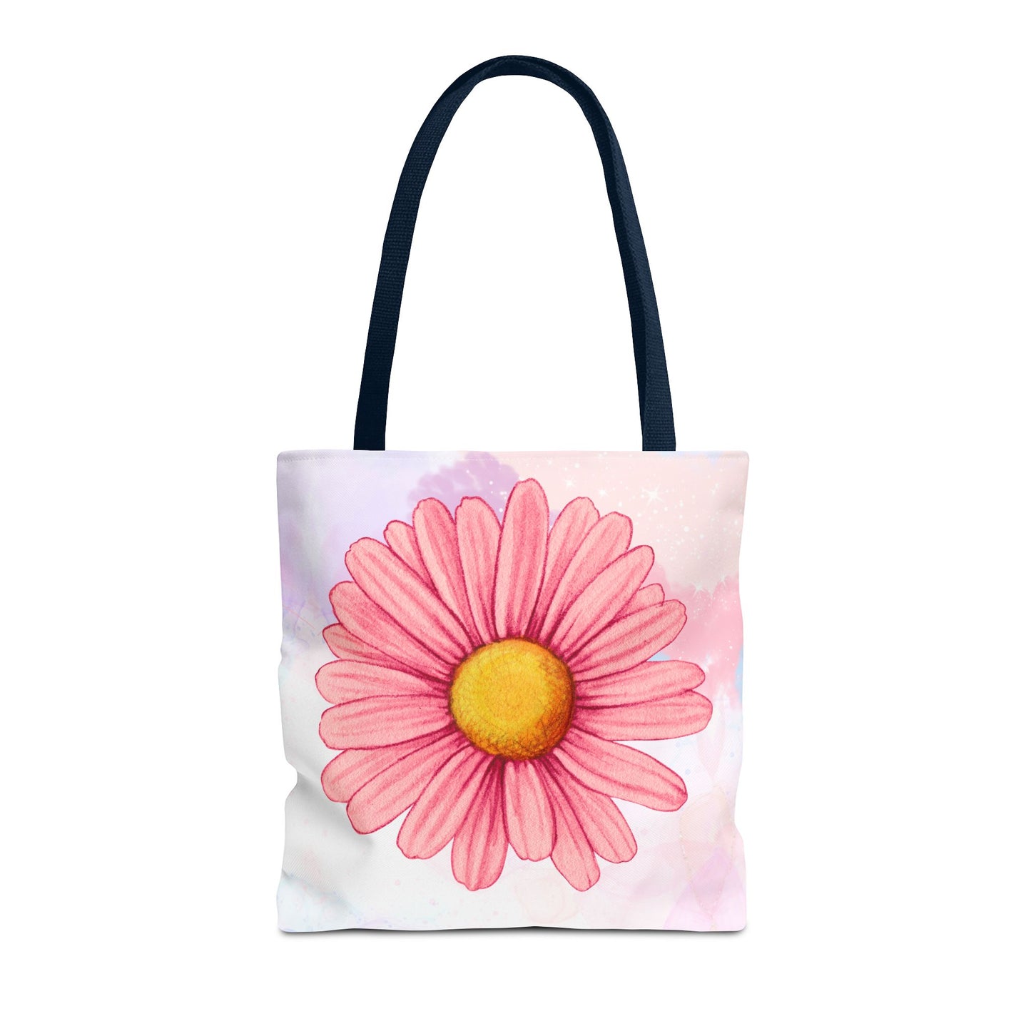 Pink Watercolor Daisy Tote Bag