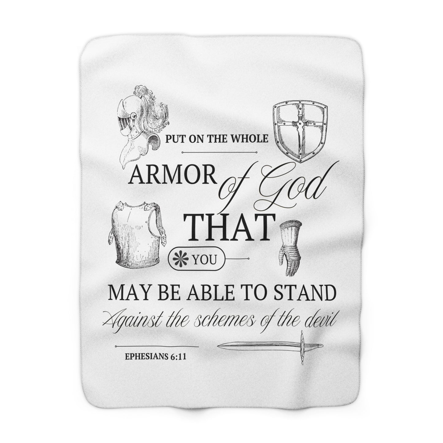 Armor of God Sherpa Fleece Blanket