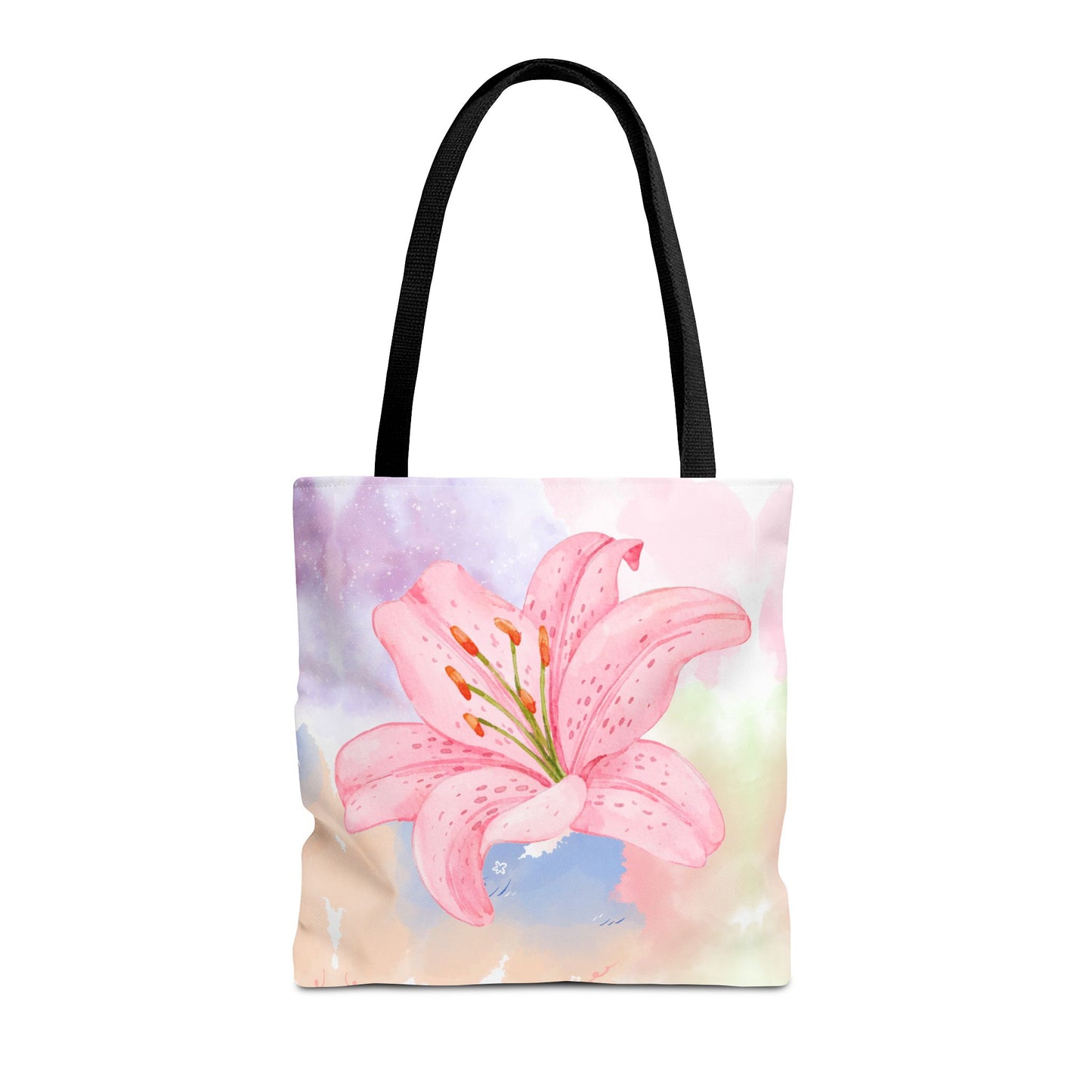 Pink Watercolor Lily Tote Bag