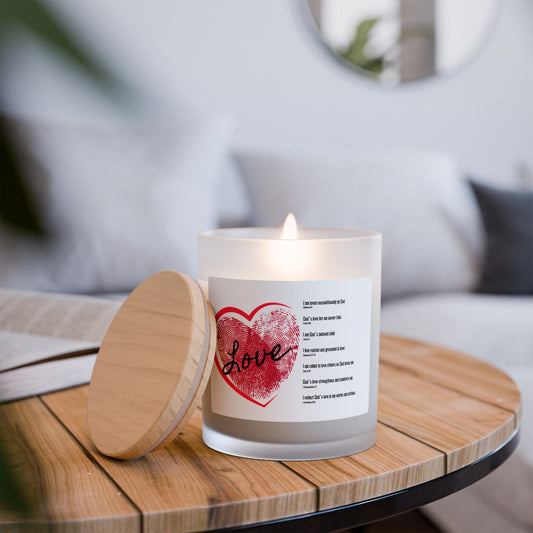 Love Affirmations Frosted Glass Candle, 11oz