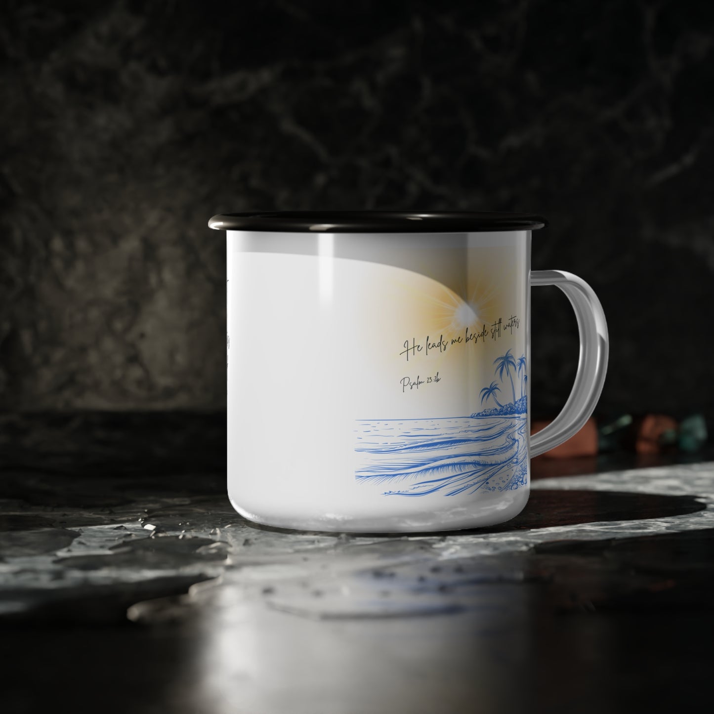 Spirit Lead Me Enamel Camp Cup - "Jesus, Coffee, and Me" - Perfect for Faith Lovers