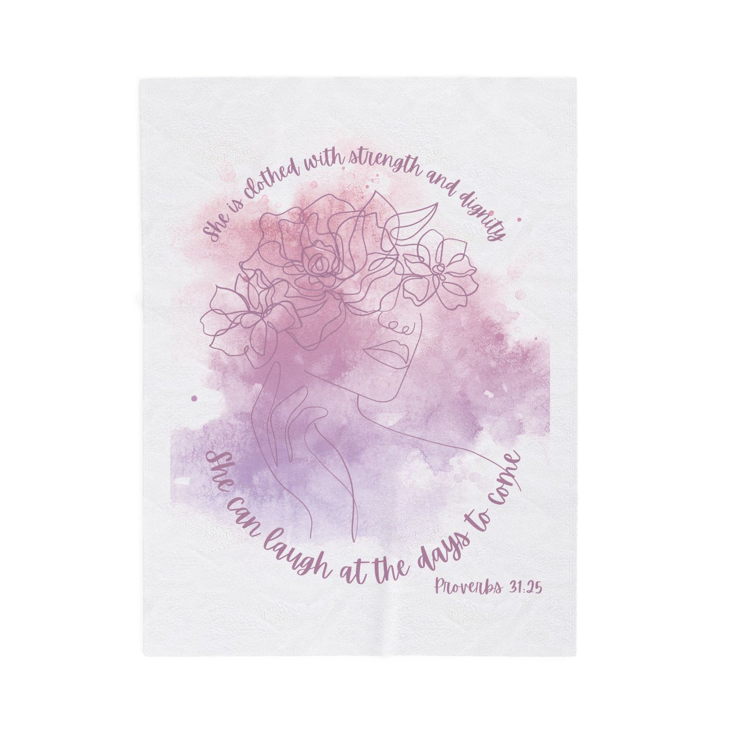 Proverbs 31:25 Velveteen Plush Blanket