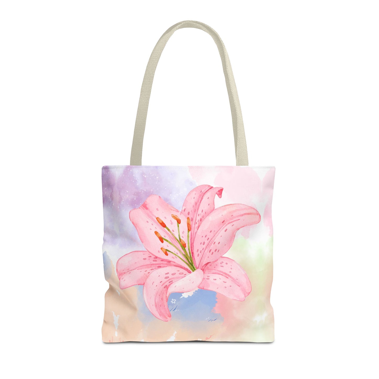 Pink Watercolor Lily Tote Bag