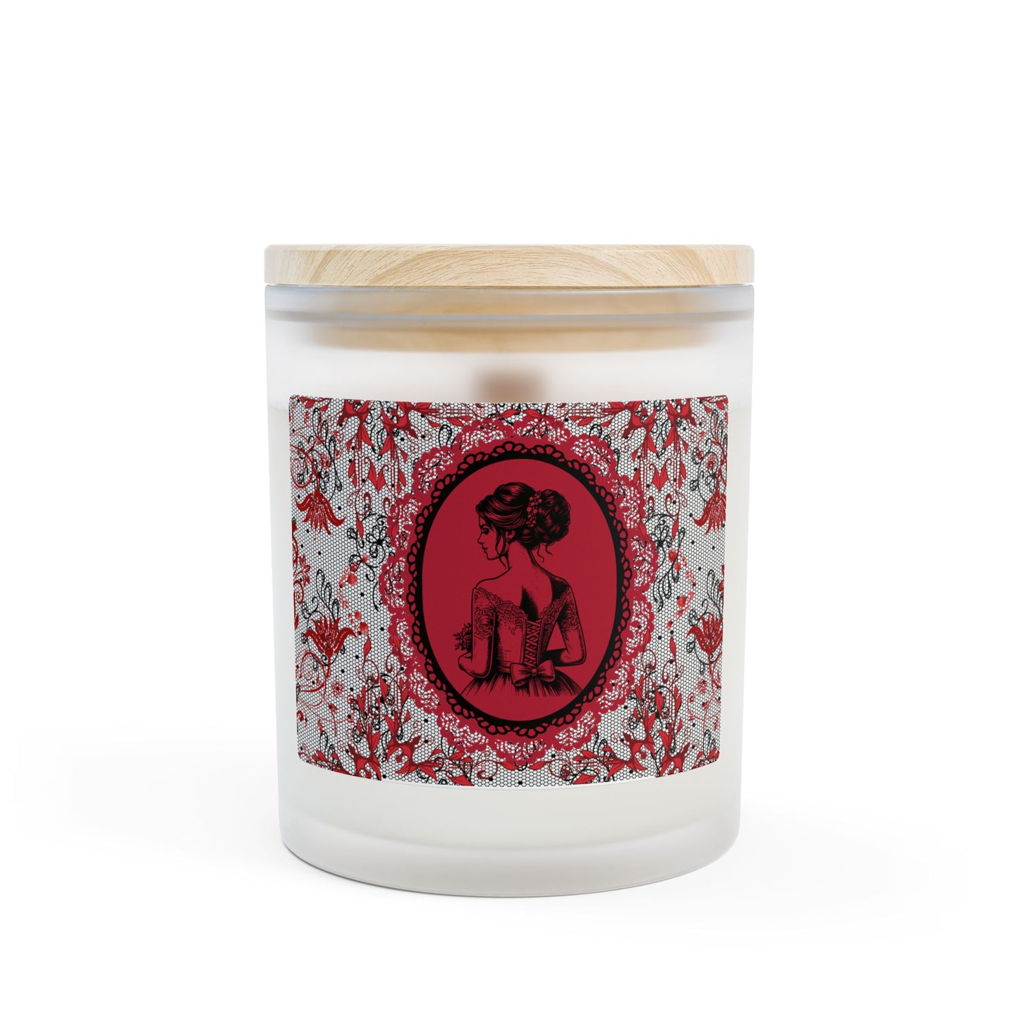 Lady in Red Frosted Glass Candle, 11oz Blackcherry Vanilla