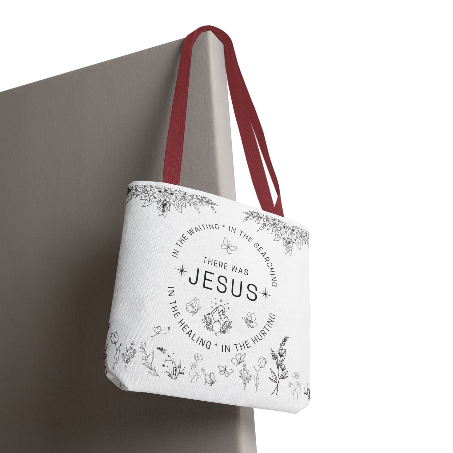 There Was Jesus tote bag - Floral Design for Faithful Living