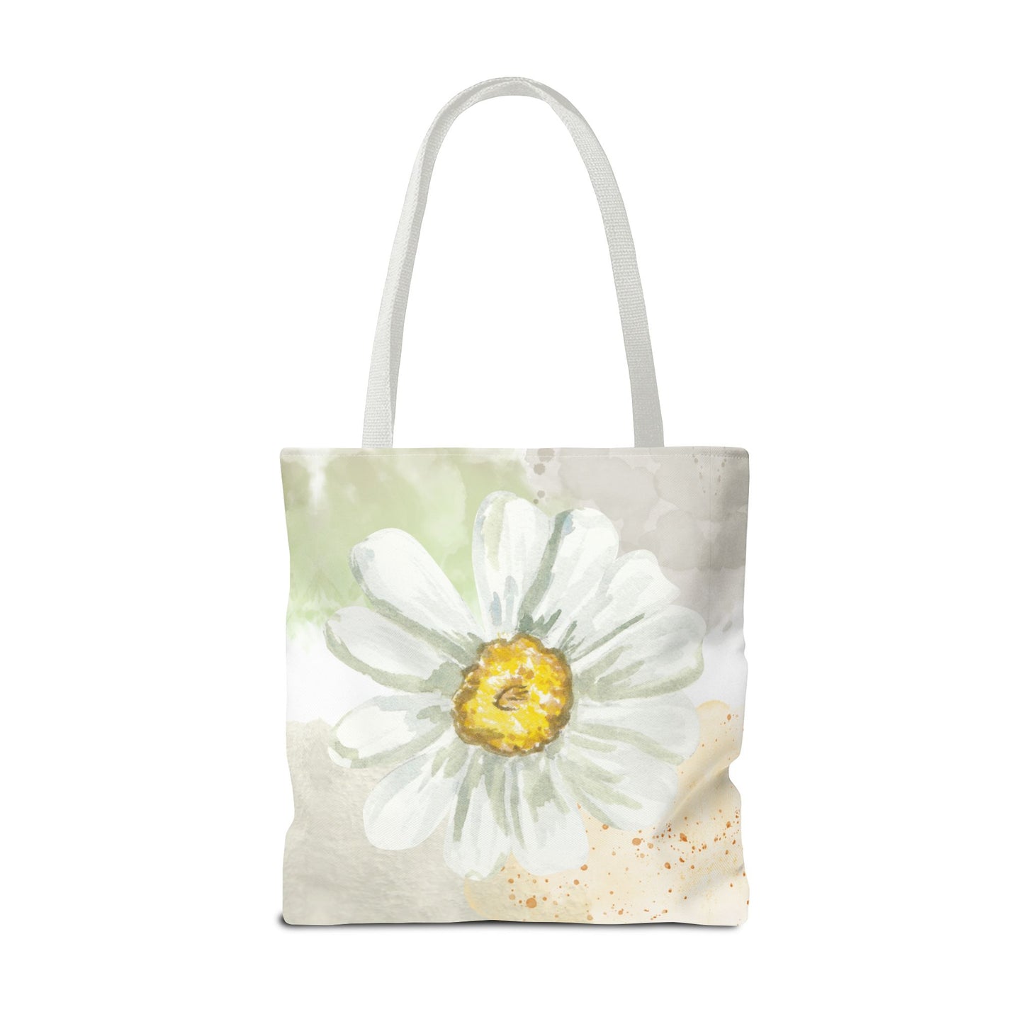 White Watercolor Daisy Tote Bag