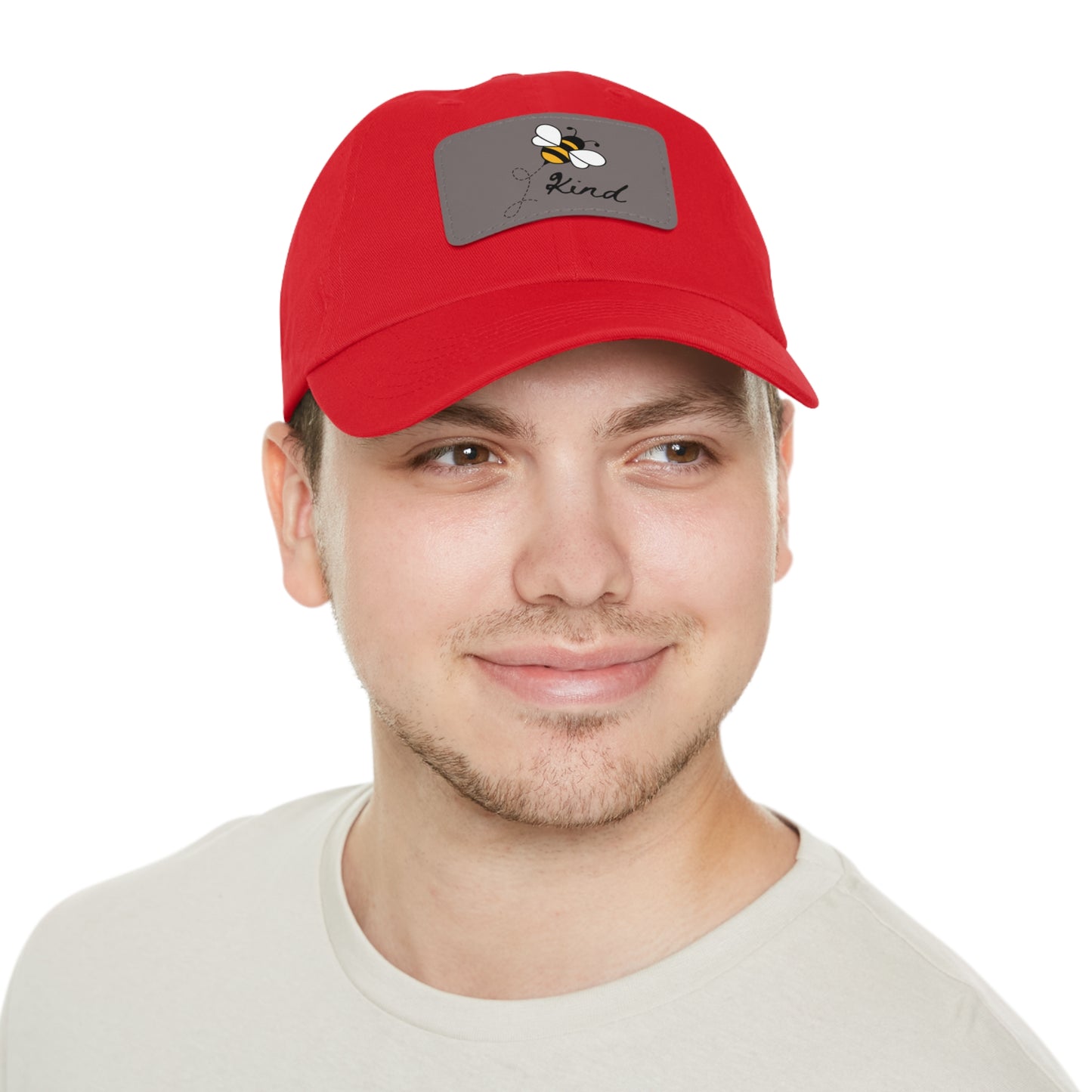 Bee Kind baseball cap with leather patch