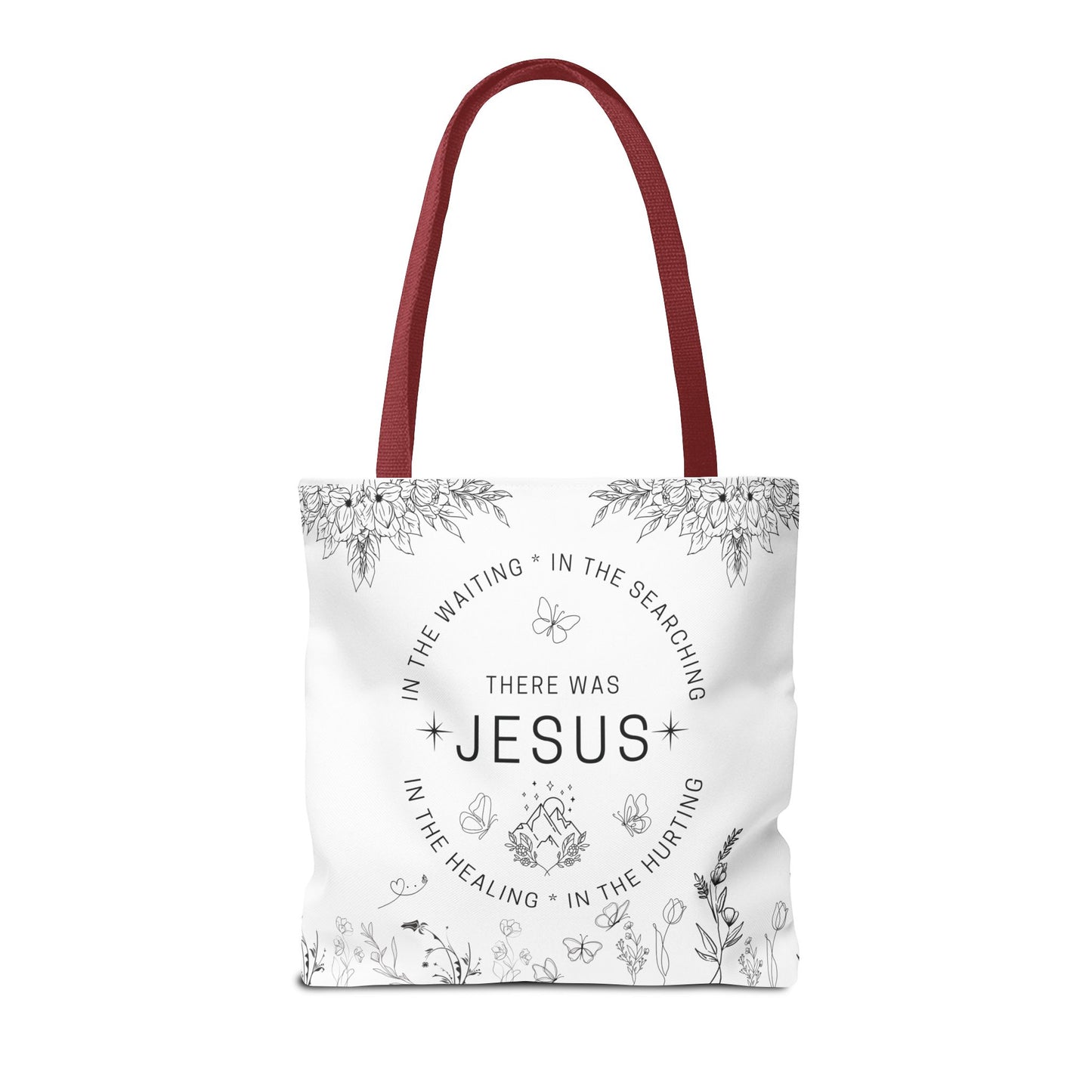 There Was Jesus tote bag - Floral Design for Faithful Living