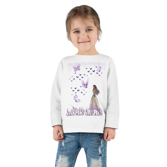 Lilac butterflies Toddler Long Sleeve Tee