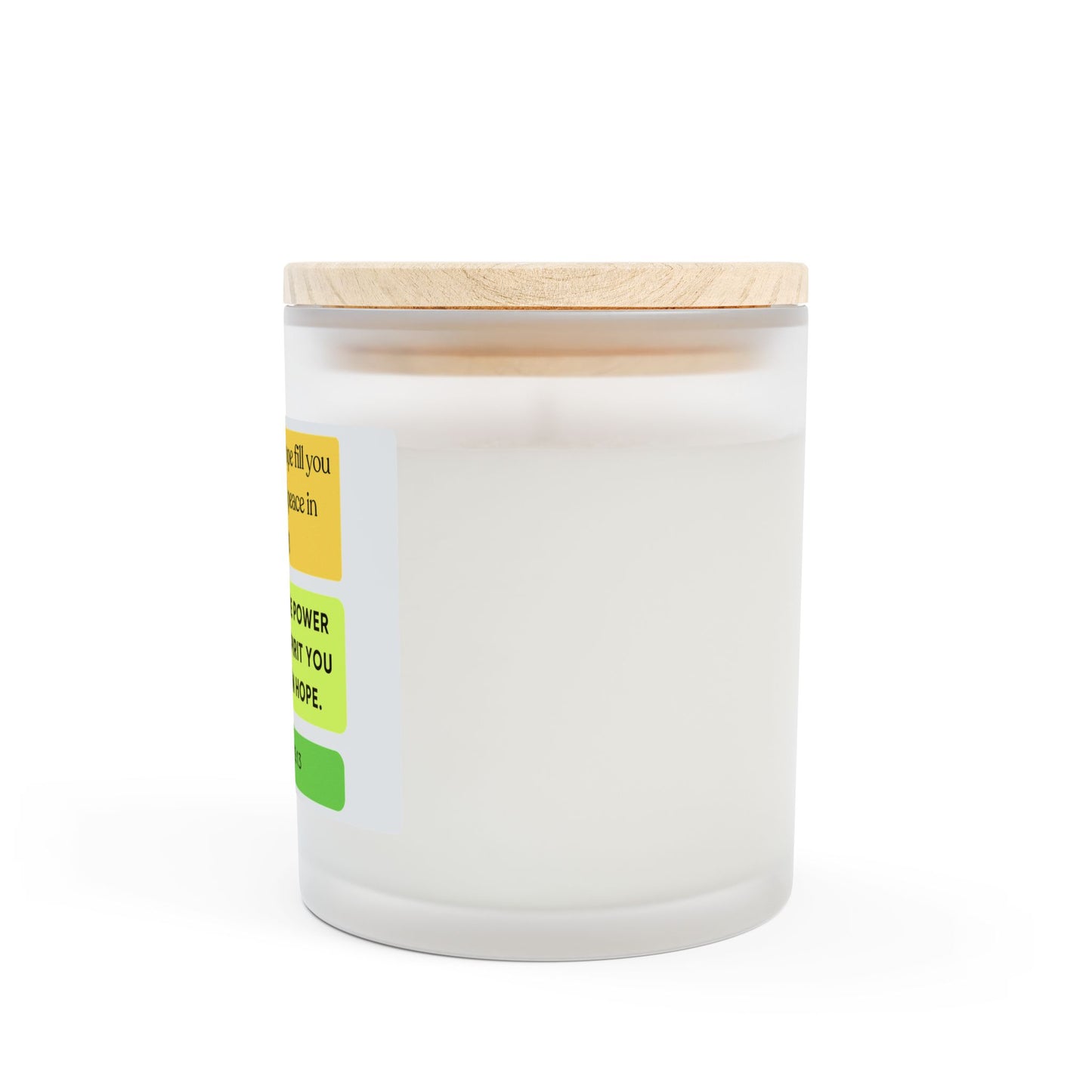 Romans 15:13 Frosted Glass Candle, 11oz