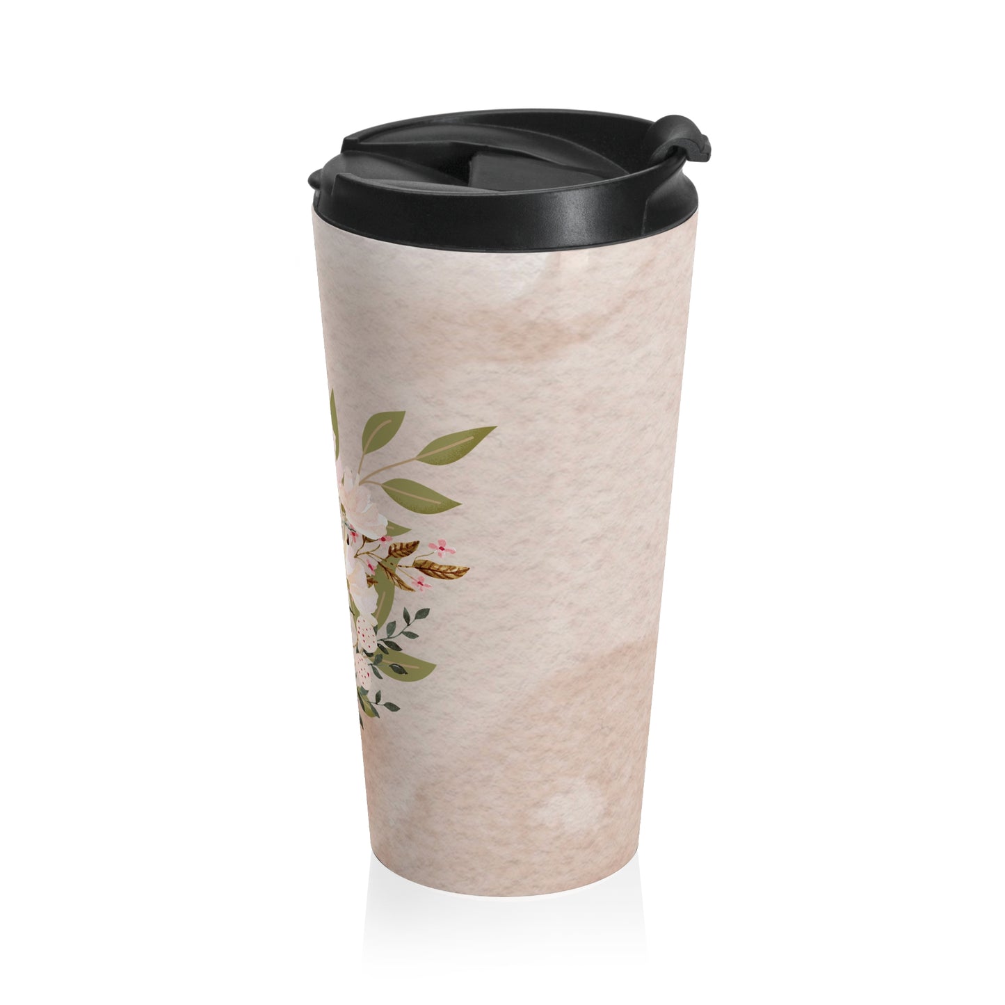 Flowers and Butterfly Stainless Steel Travel Mug