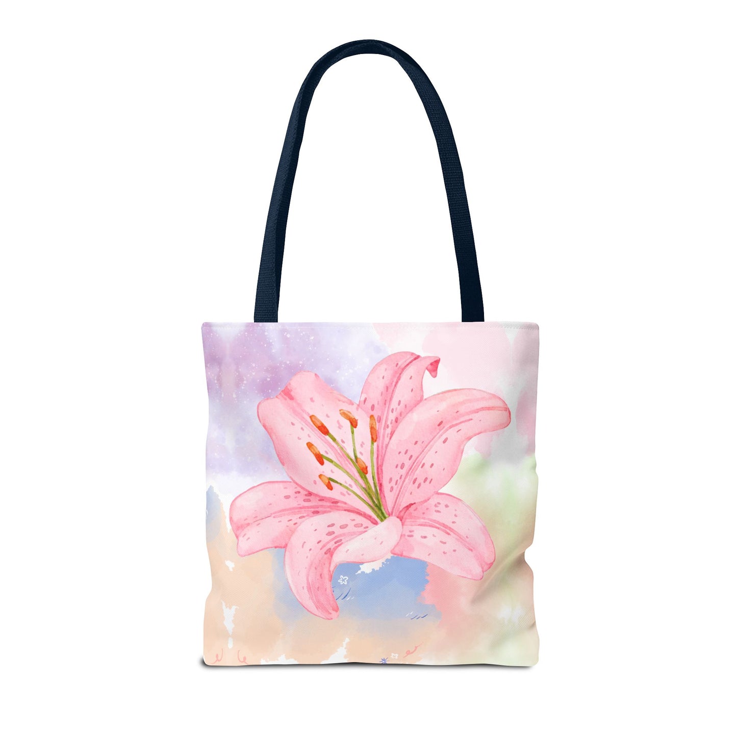 Pink Watercolor Lily Tote Bag