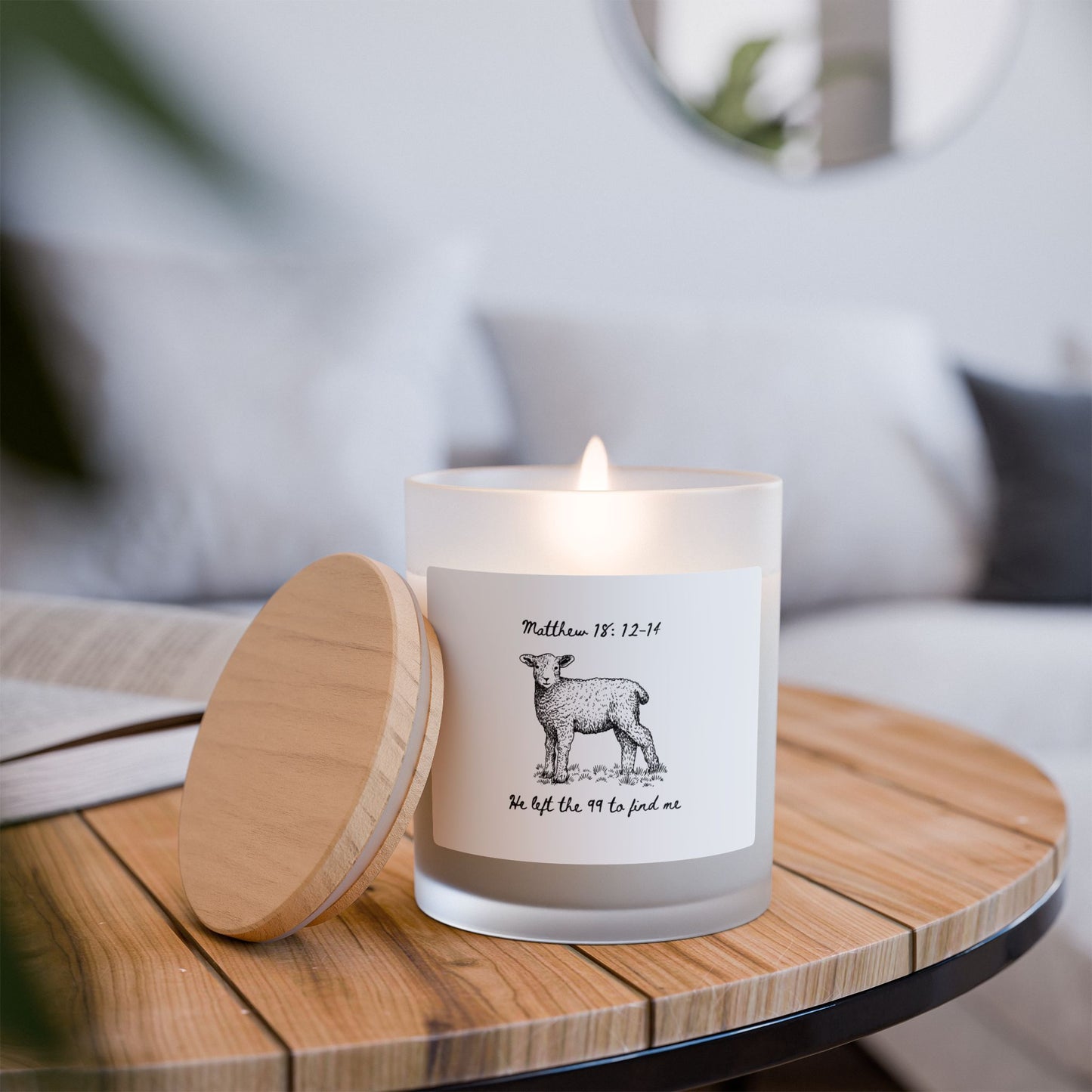 He left the 99 Frosted Glass Candle, 11oz