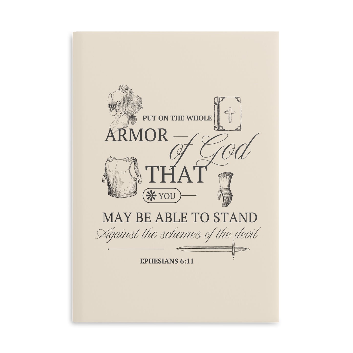 Beige Armor of God Hardcover Notebook