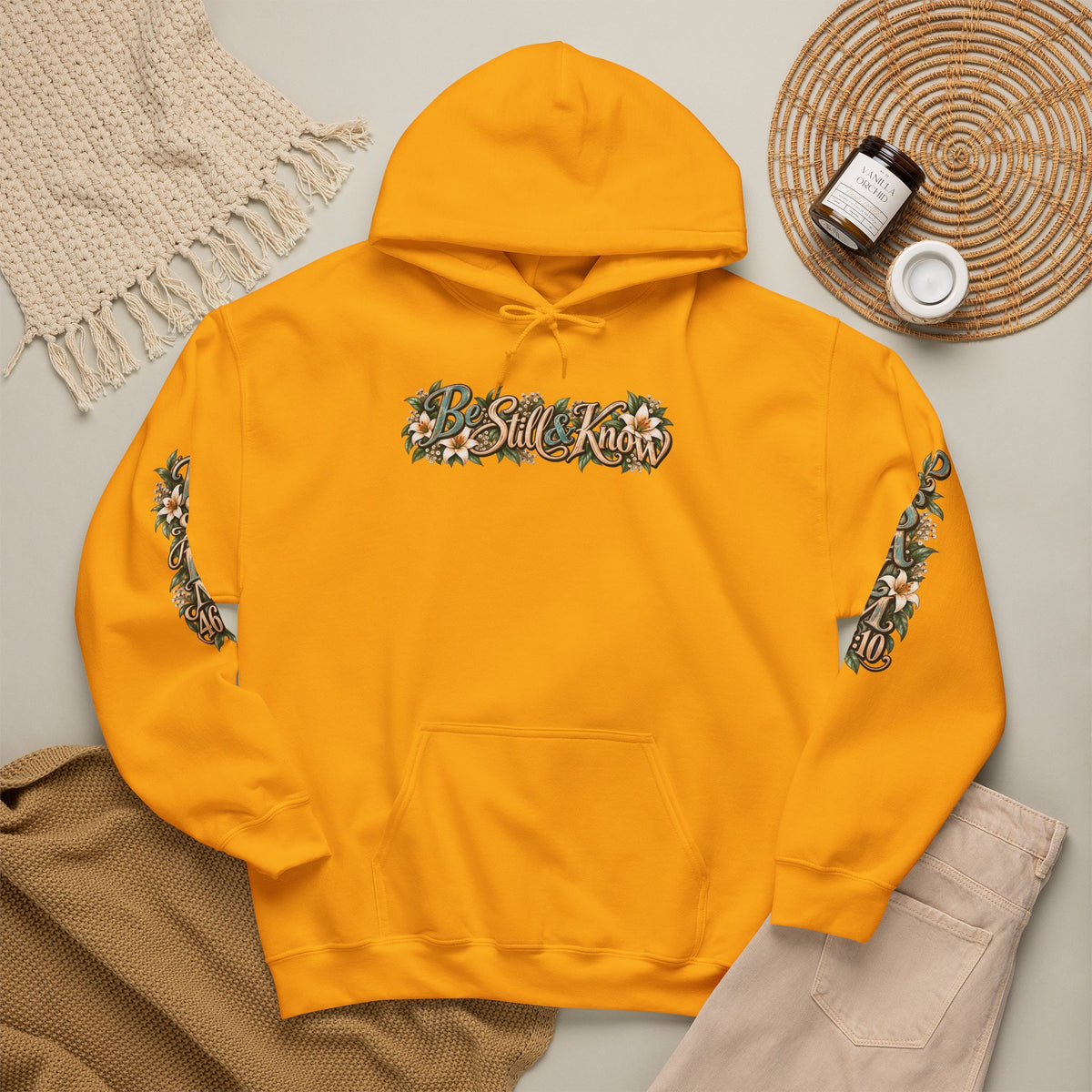Be Still Hoodie — "Be Still, Know That I Am God" Christian Graphic Hooded Sweatshirt