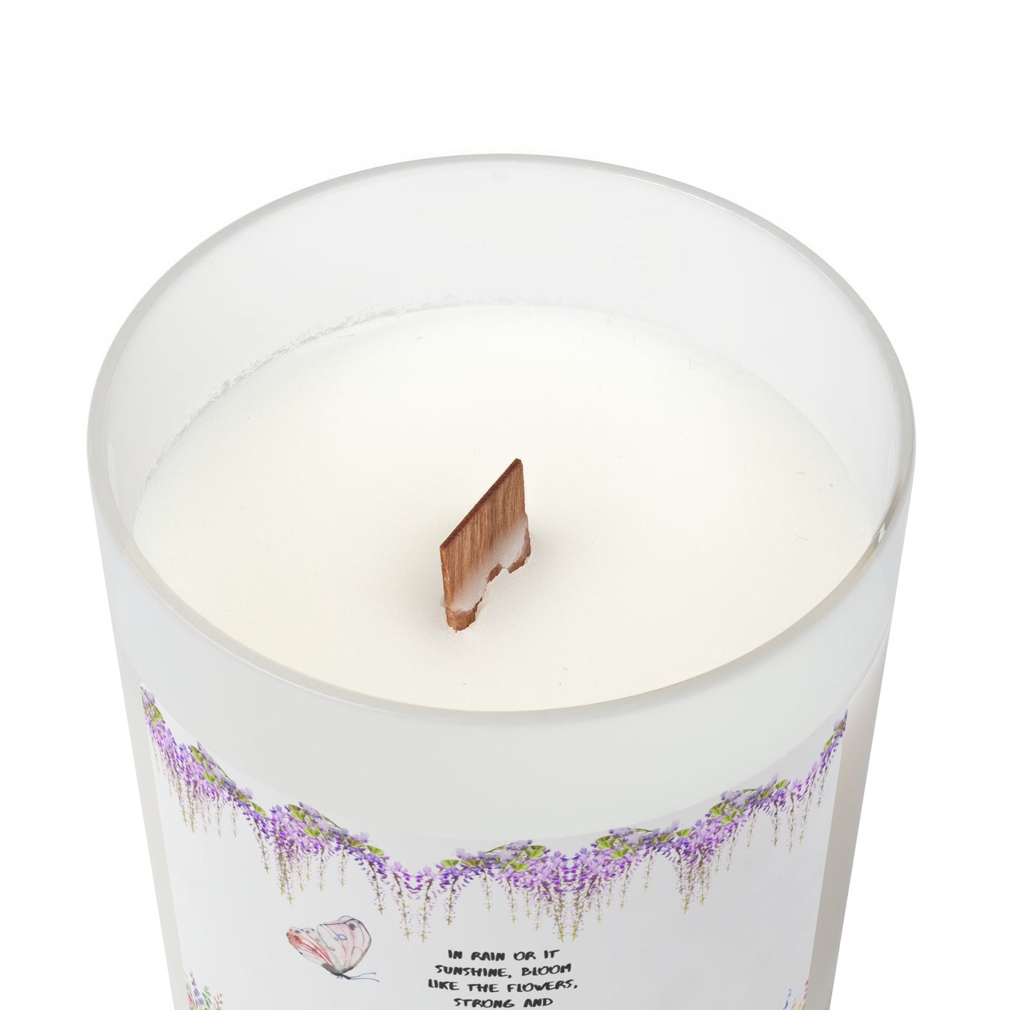 Bloom in the Rain Frosted Glass Candle, 11oz