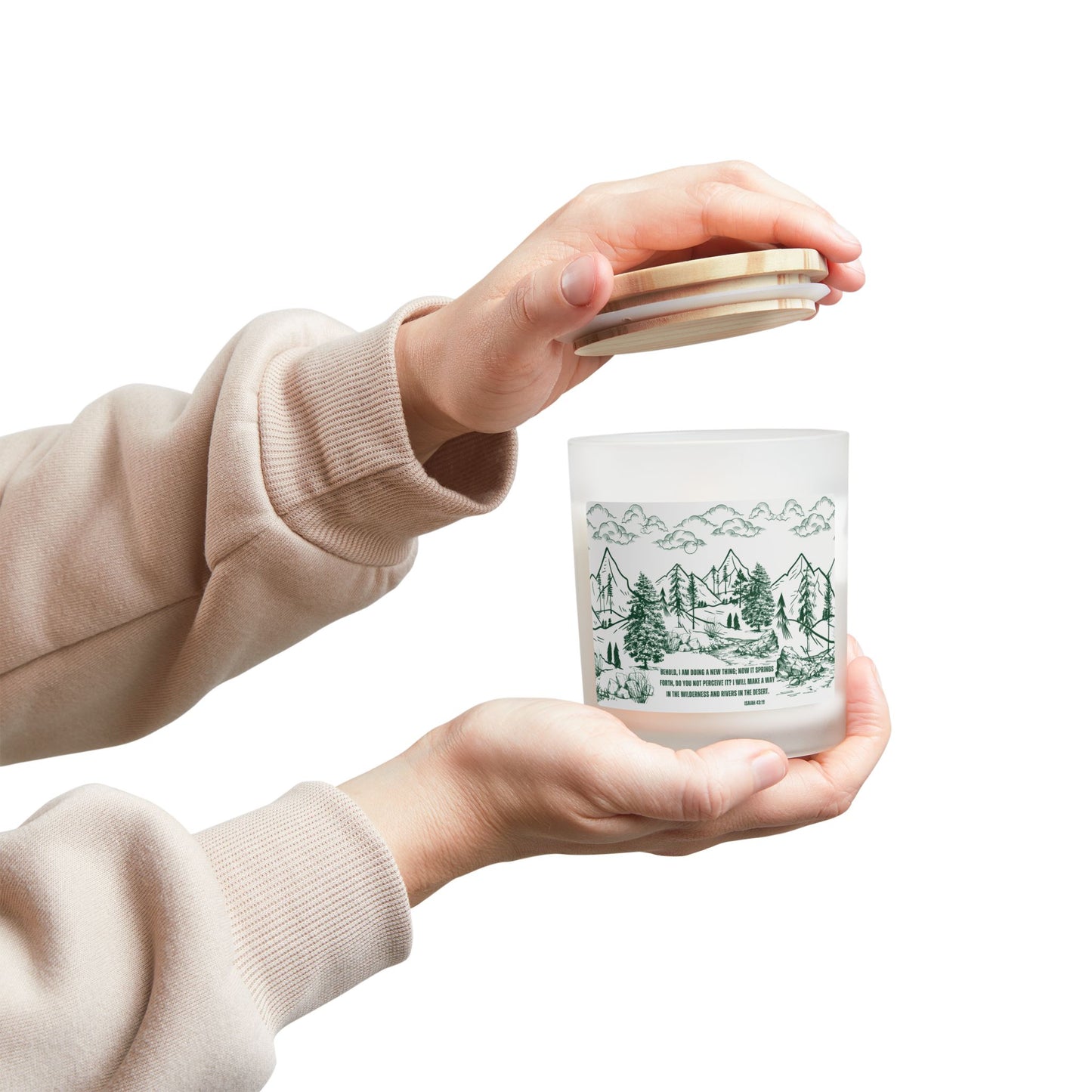 Isaiah 40:31 Frosted Glass Candle, 11oz