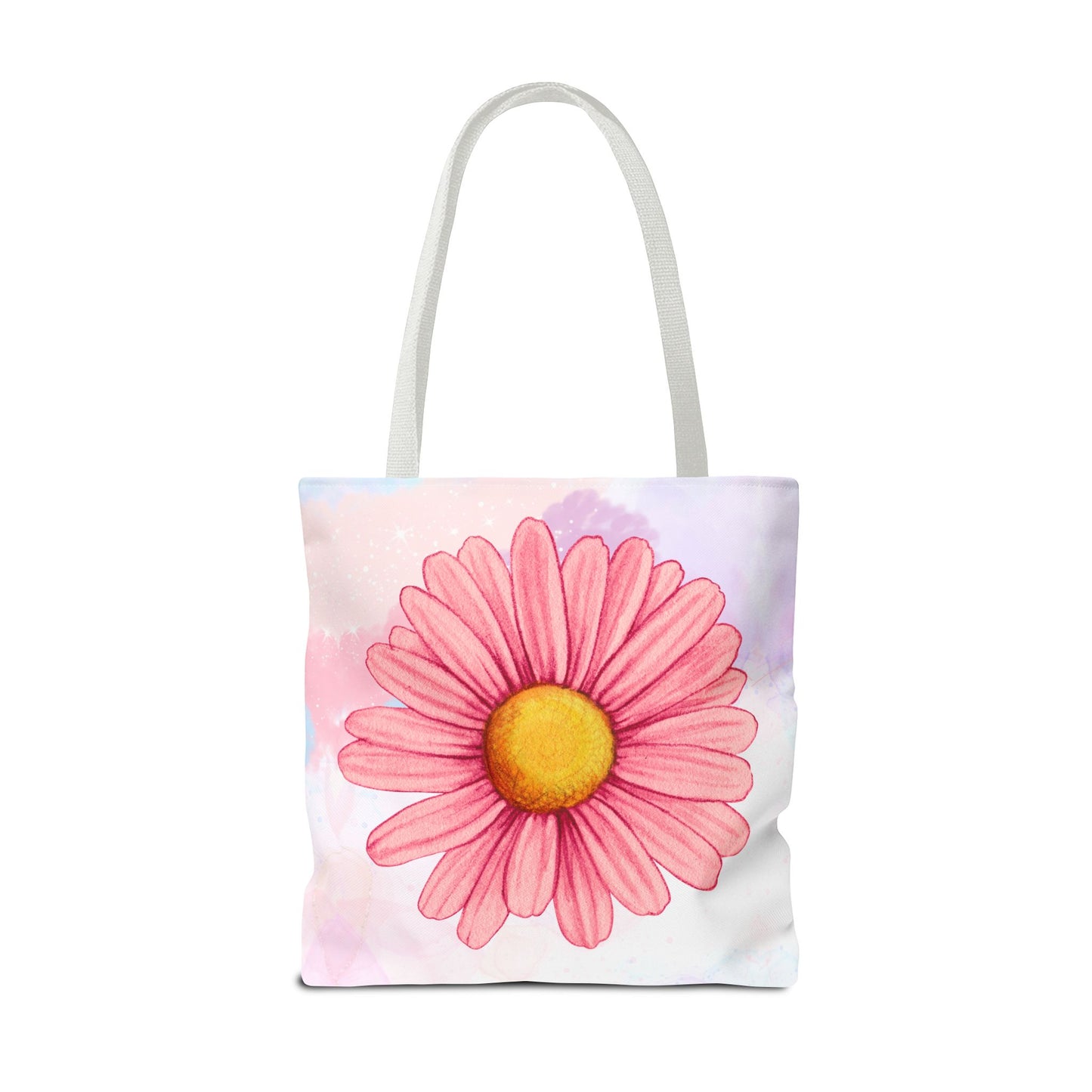 Pink Watercolor Daisy Tote Bag