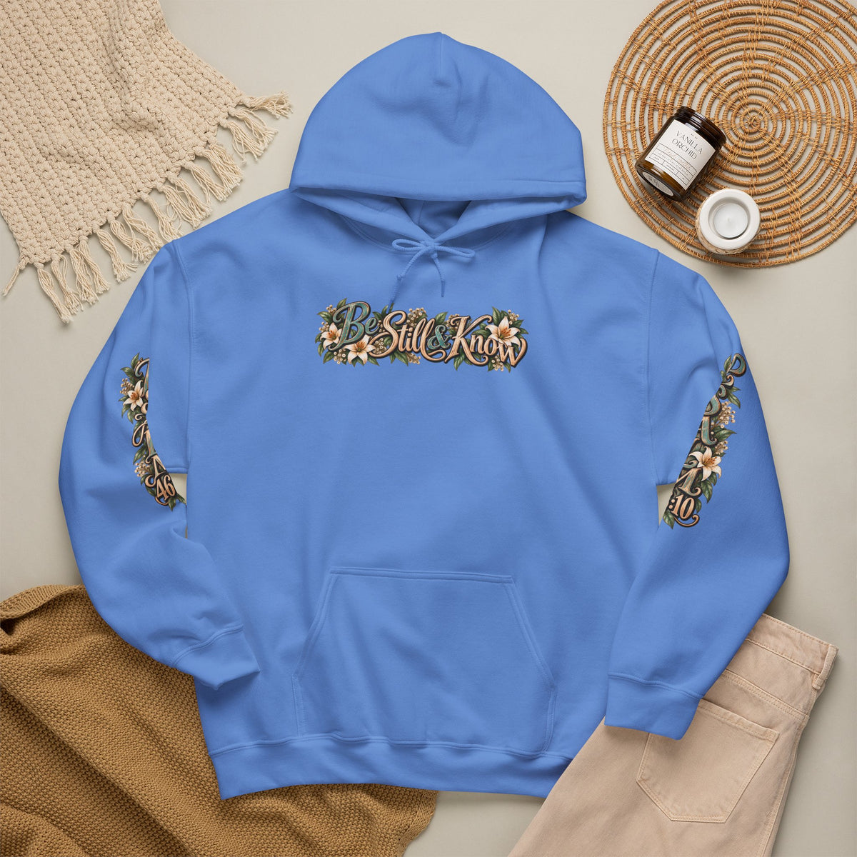 Be Still Hoodie — "Be Still, Know That I Am God" Christian Graphic Hooded Sweatshirt