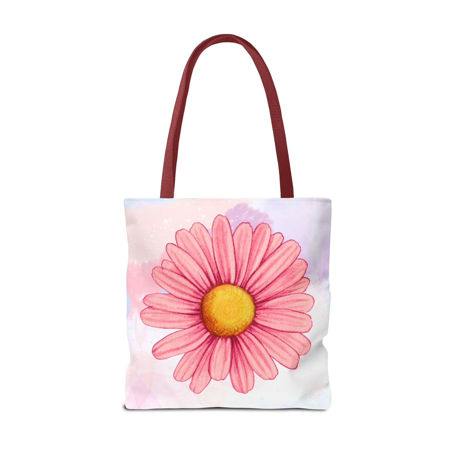 Pink Watercolor Daisy Tote Bag