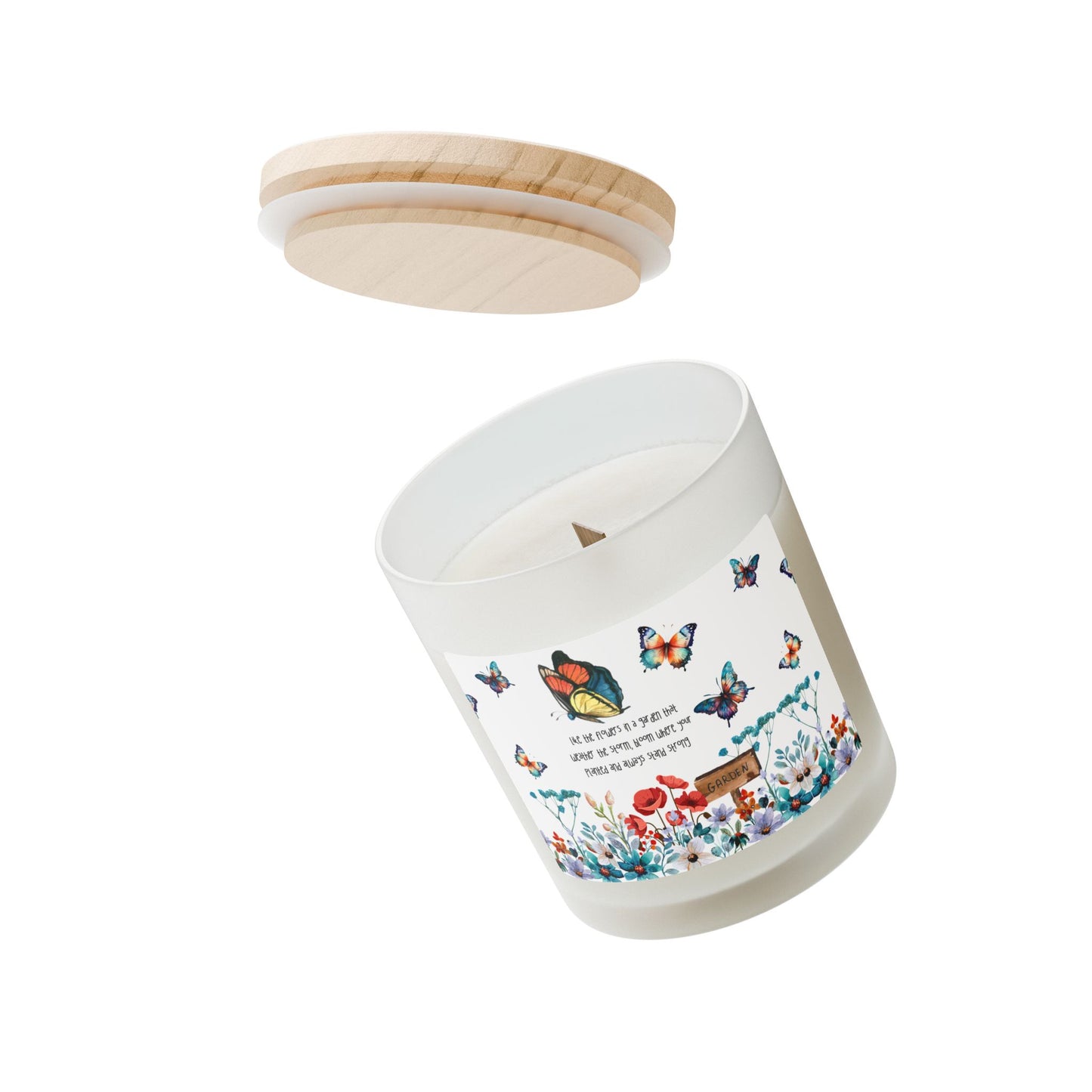Bloom Like the Flowers Frosted Glass Candle, 11oz
