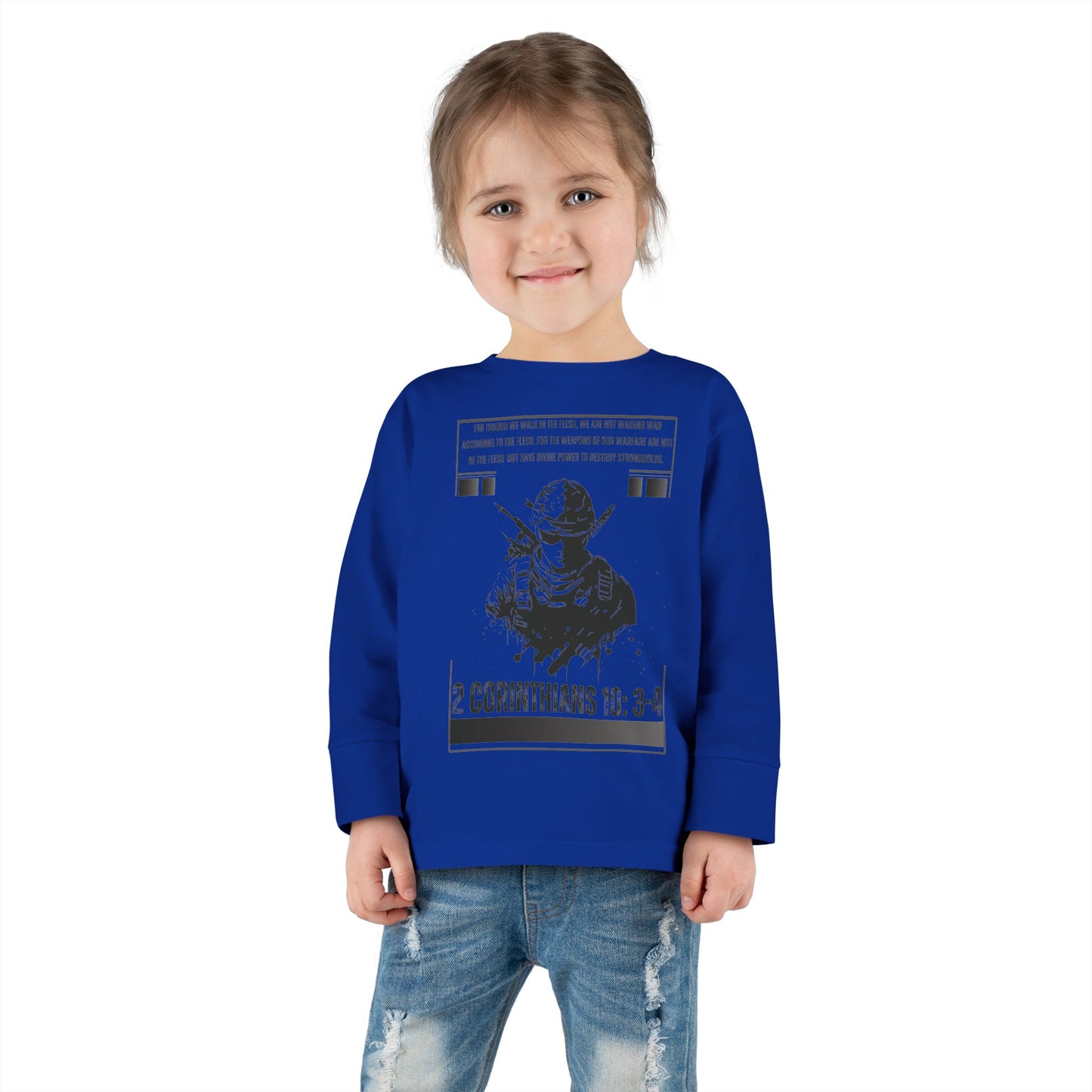 2 Corinthians 10:3-4 Toddler Long Sleeve Tee