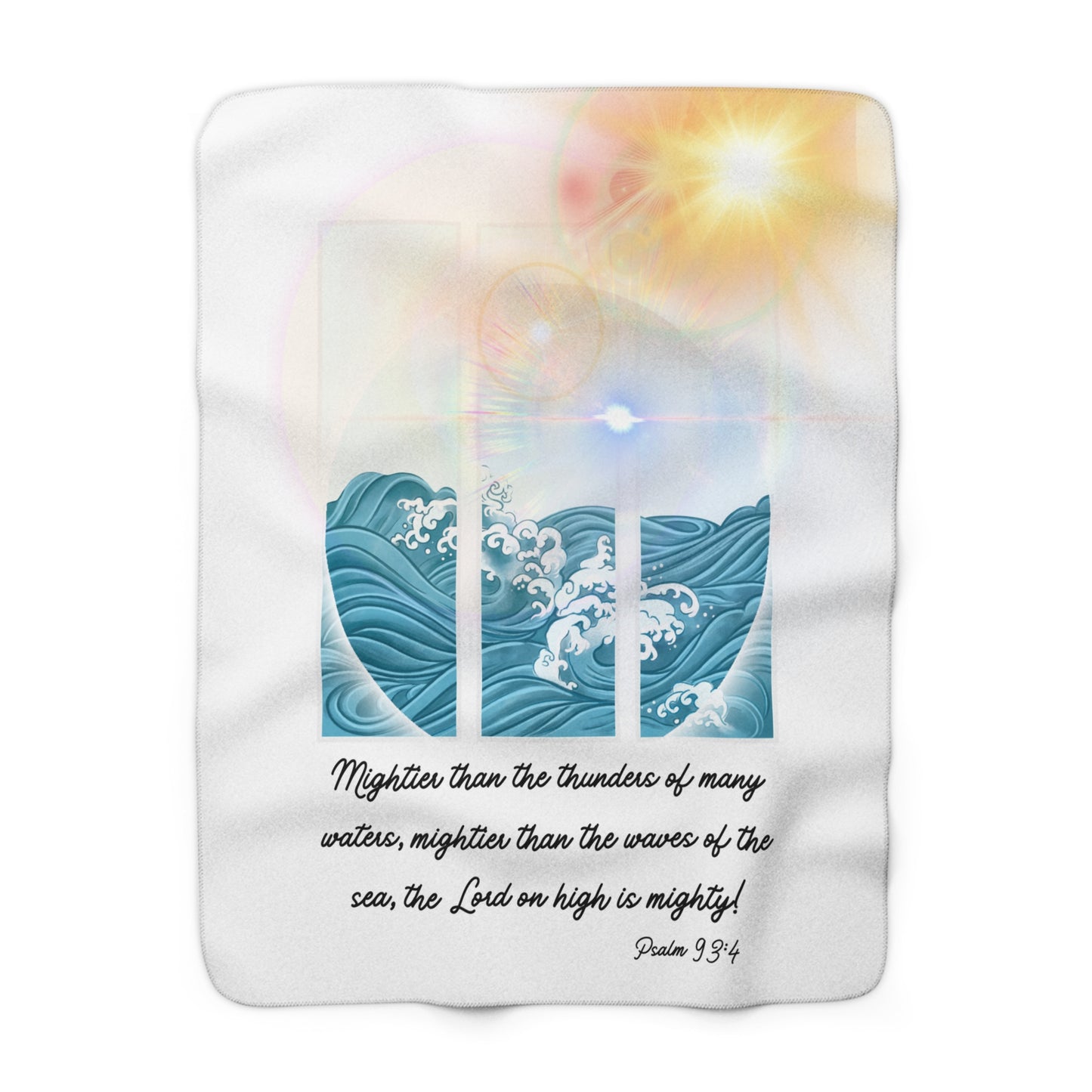 Psalm 93:4 Sherpa Fleece Blanket | Cozy & Soft Comfort for Home Decor | Perfect Gift for Faith & Hope