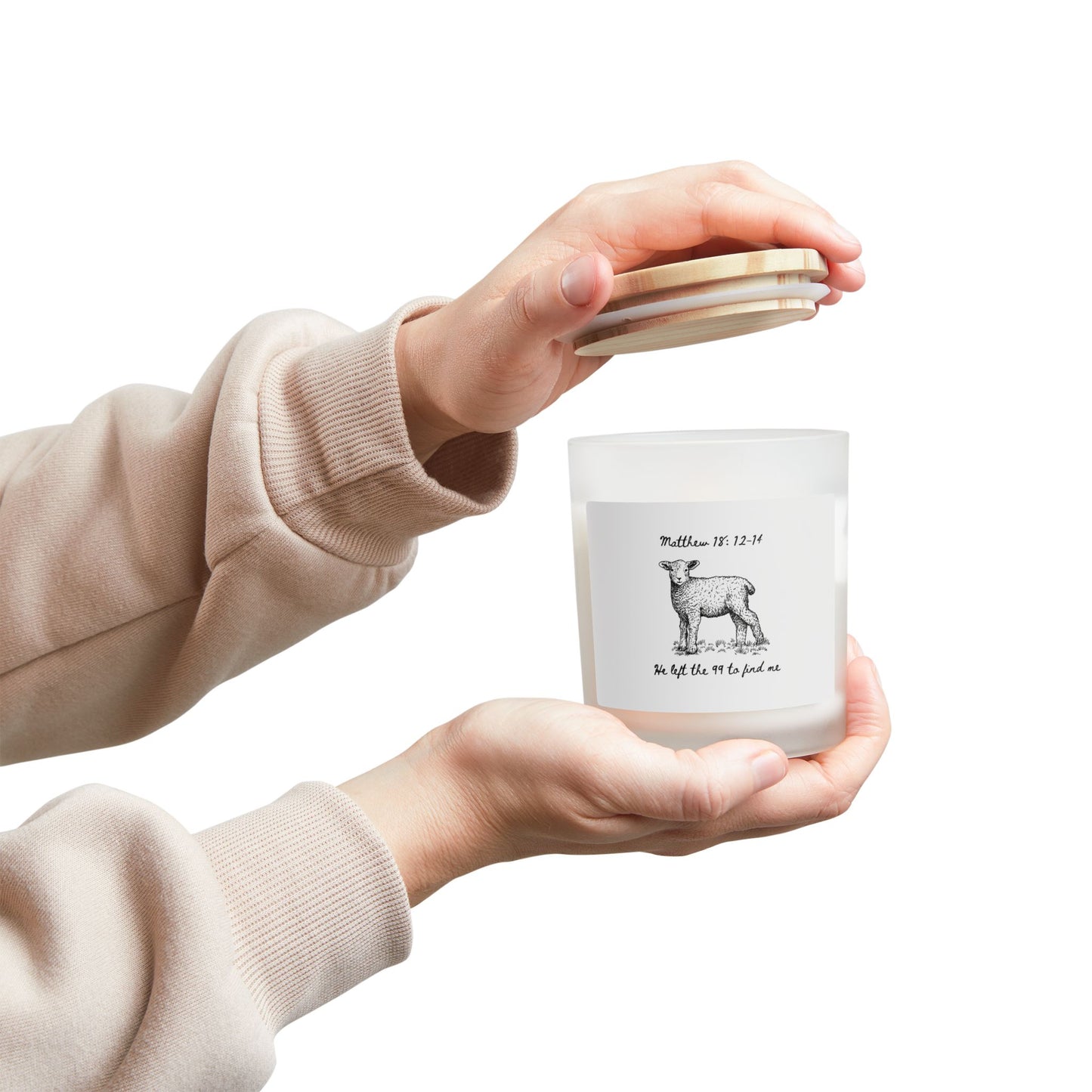 He left the 99 Frosted Glass Candle, 11oz
