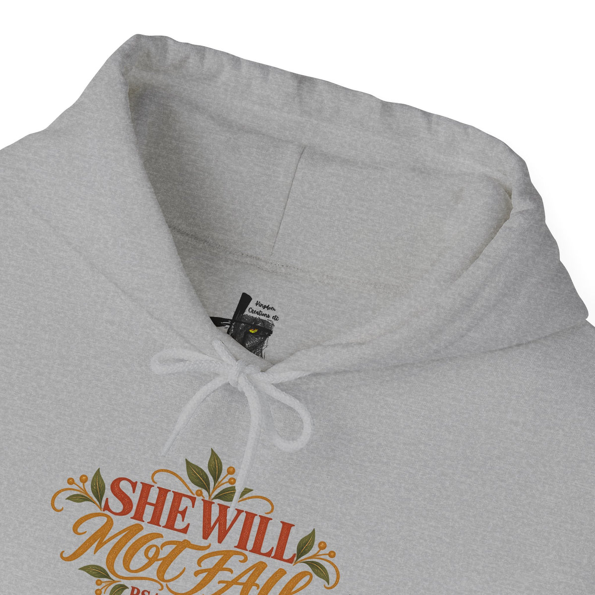 Copy of Brunette Woman Psalm 46:5 'She Will Not Fall' Hoodie – Floral Faith Women’s Pullover