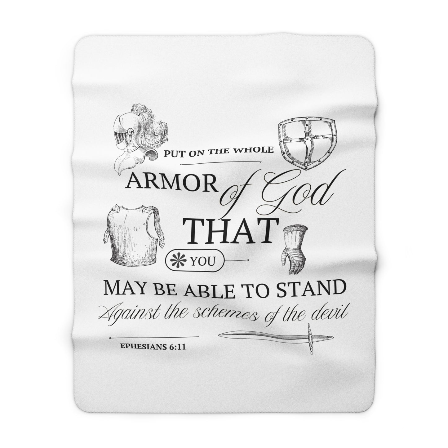 Armor of God Sherpa Fleece Blanket