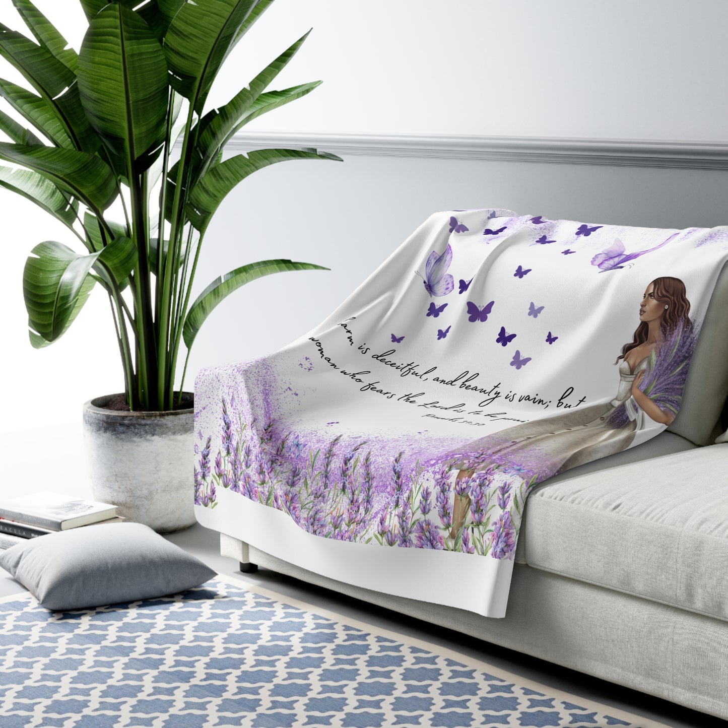 Proverbs 31 Sherpa Fleece Blanket