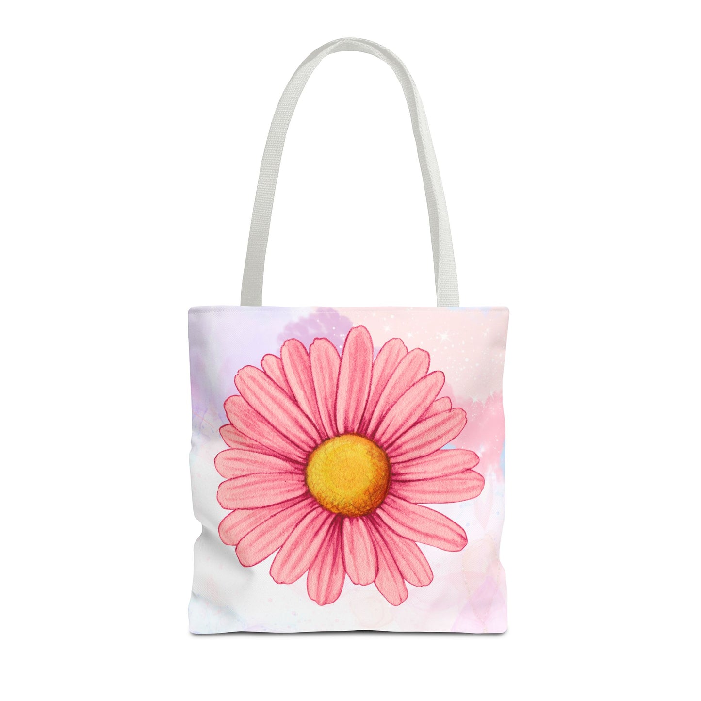 Pink Watercolor Daisy Tote Bag