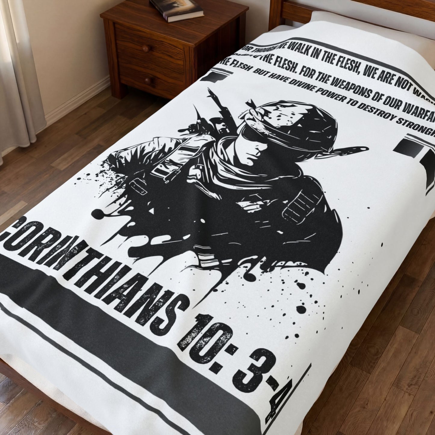 2 Corinthians 10:3-4 Velveteen Plush Blanket
