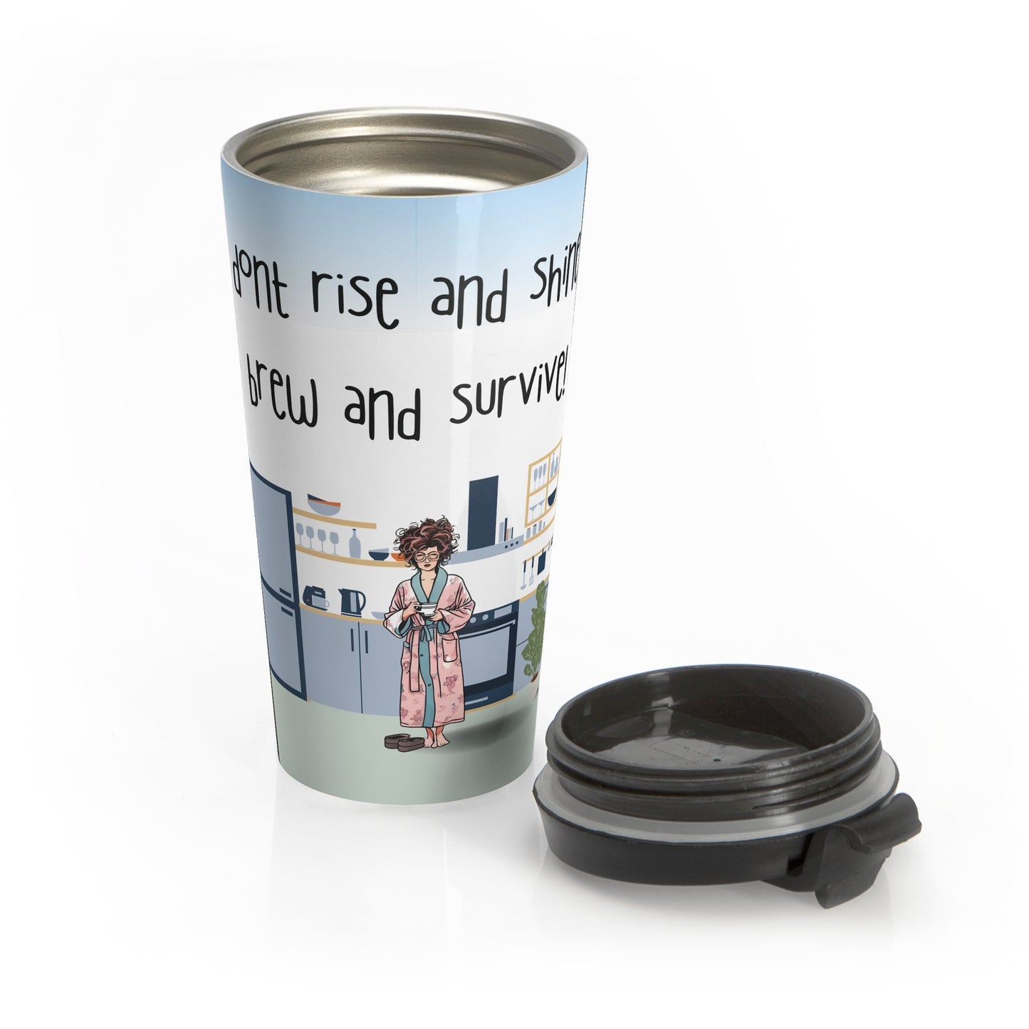 Brew and Survive Stainless Steel Travel Mug