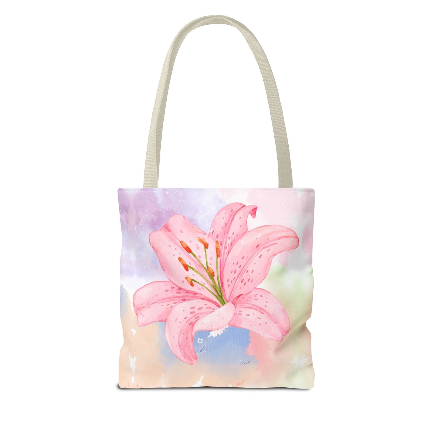 Pink Watercolor Lily Tote Bag