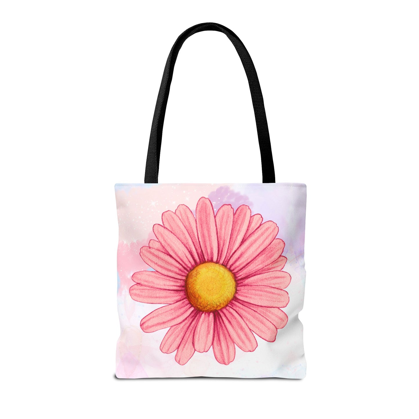 Pink Watercolor Daisy Tote Bag