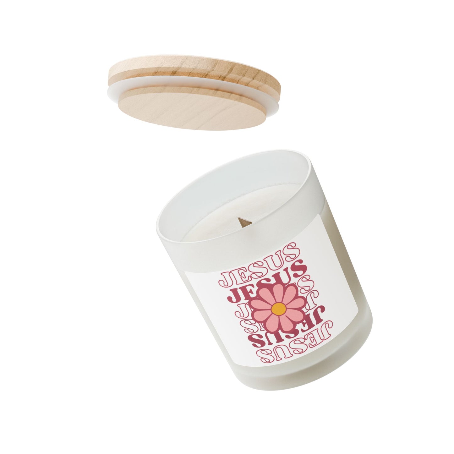 Jesus Frosted Glass Candle, 11oz