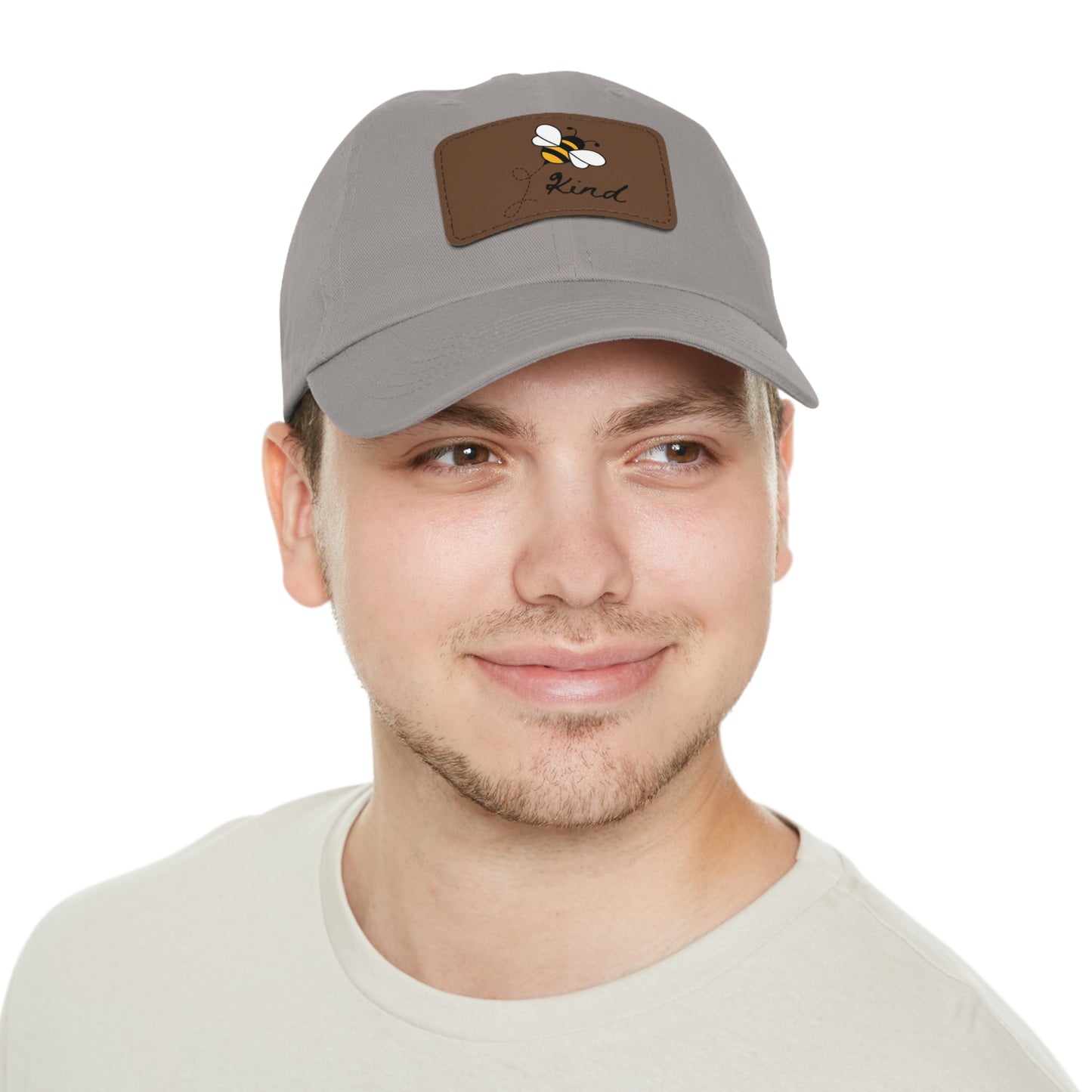 Bee Kind baseball cap with leather patch