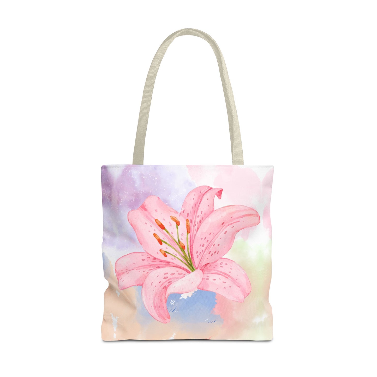 Pink Watercolor Lily Tote Bag