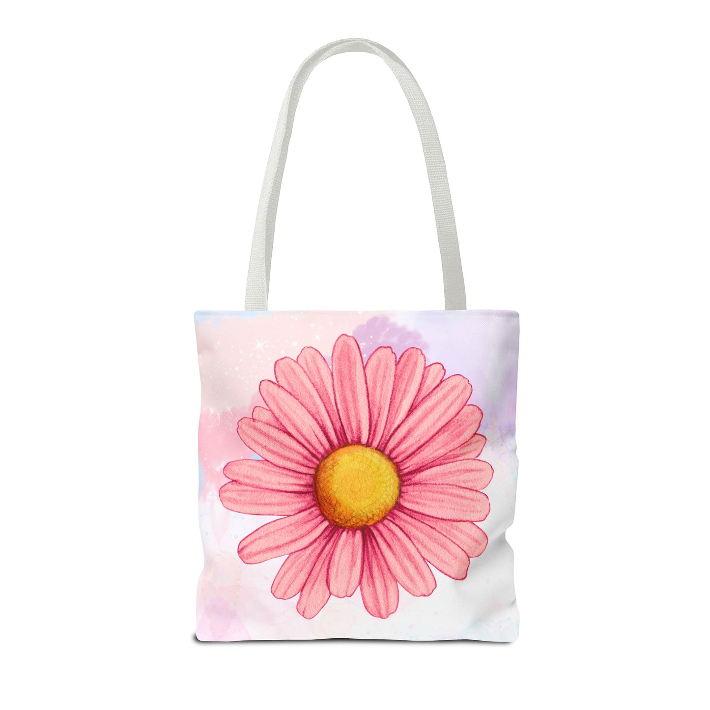 Pink Watercolor Daisy Tote Bag
