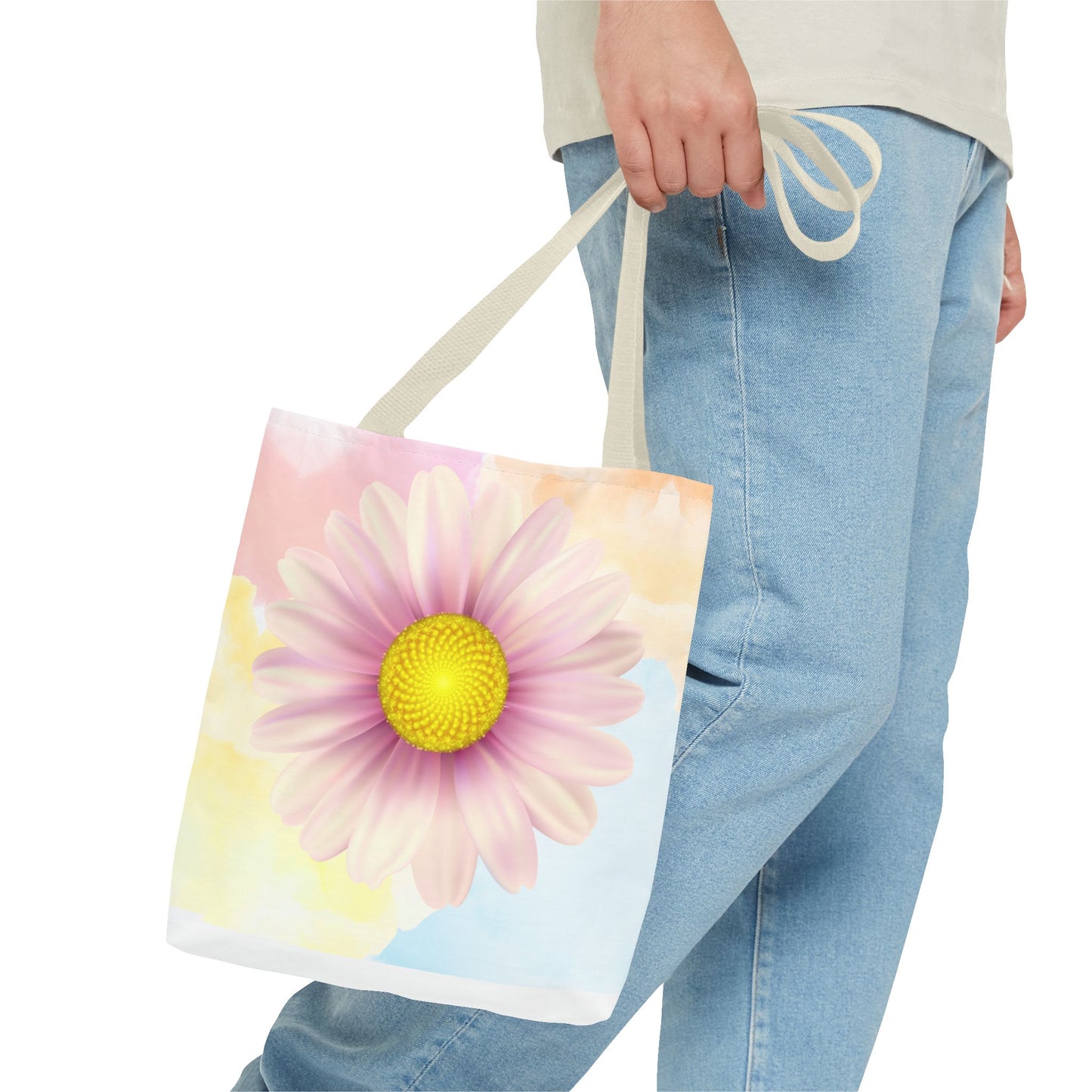 Lavender Watercolor Daisy Garden Tote Bag