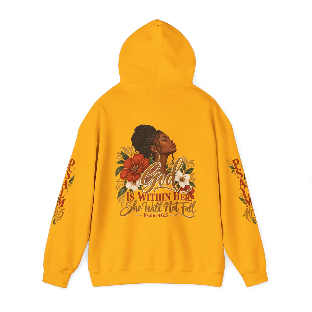 Psalm 46:5 'She Will Not Fall' Hoodie – Floral Faith Women’s Pullover