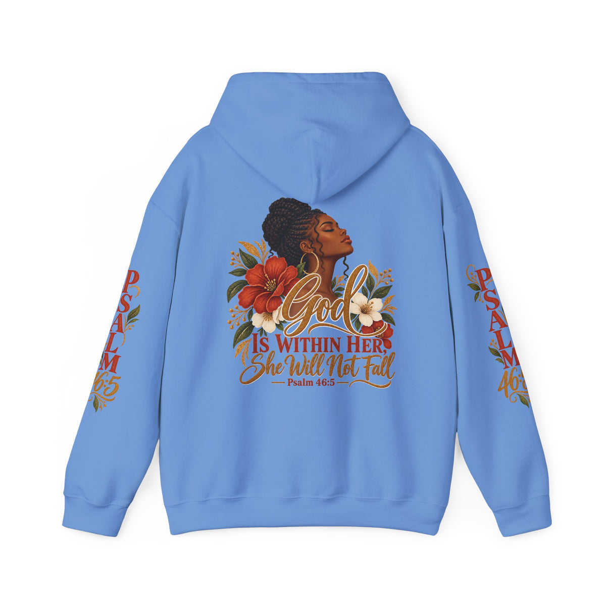 Psalm 46:5 'She Will Not Fall' Hoodie – Floral Faith Women’s Pullover