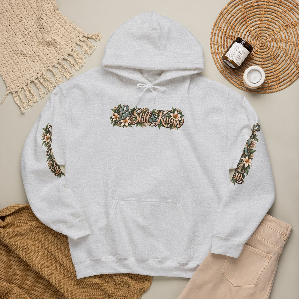Be Still Hoodie — "Be Still, Know That I Am God" Christian Graphic Hooded Sweatshirt